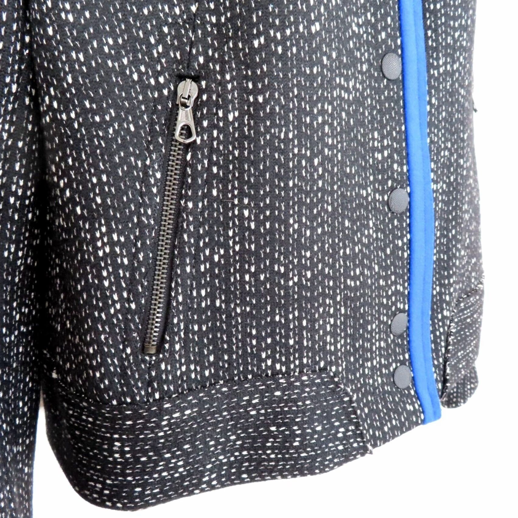 Rag & Bone Rag & Bone Womens Jacket 6 Black Blue Wool Tweed Snap Closure Pockets Zip Shirt? Size M / US 6-8 / IT 42-44 - 3 Thumbnail