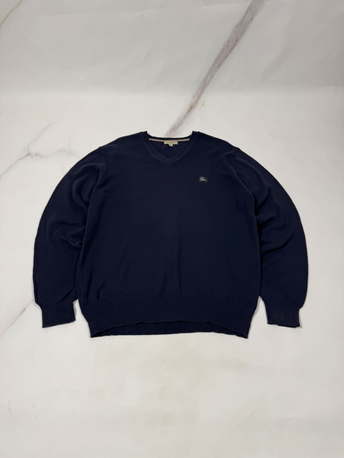 Burberry Vintage Burberry V-neck Dark Blue Sweater Size US L / EU 52-54 / 3 - 2 Thumbnail