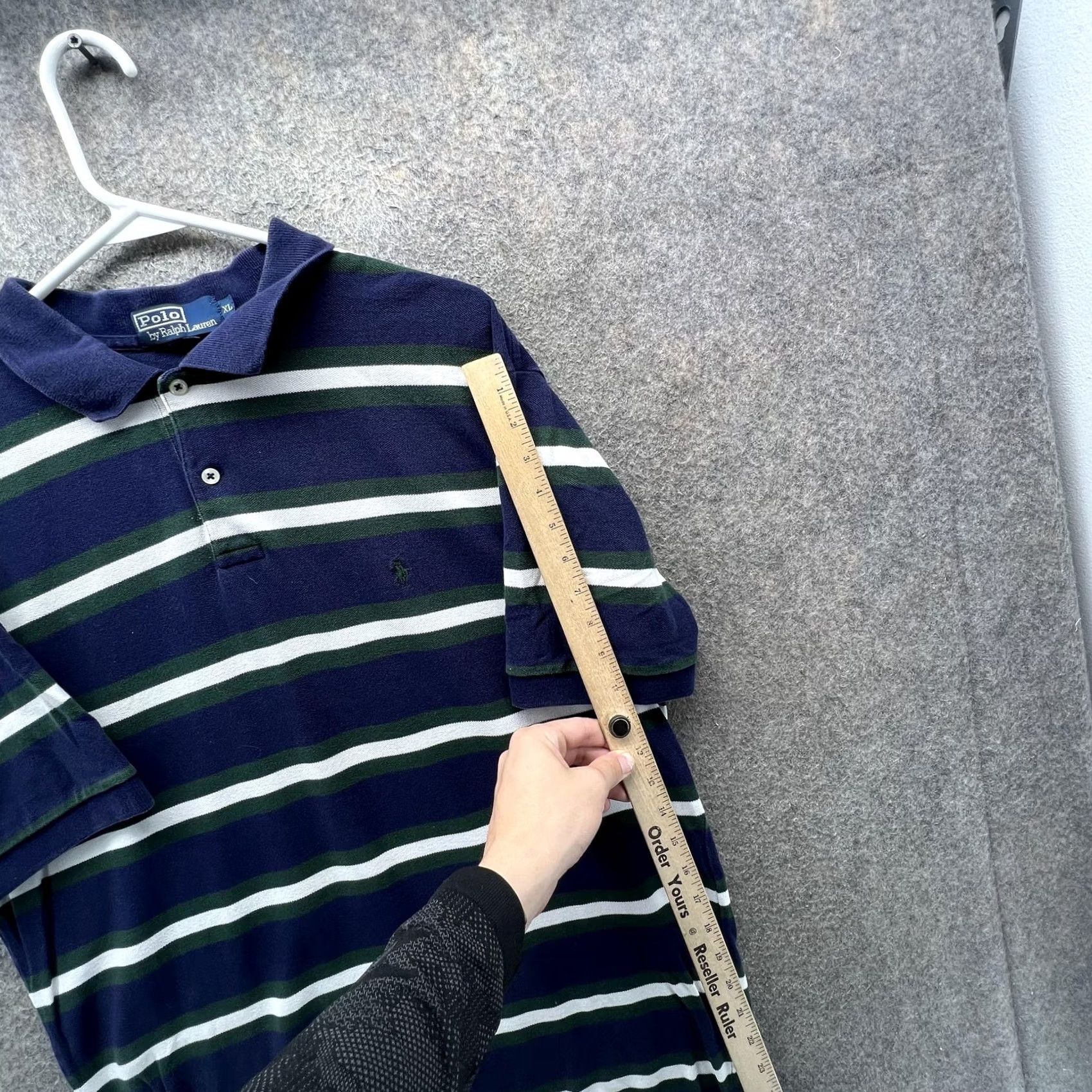 Polo Ralph Lauren VINTAGE Polo Ralph Lauren Polo Shirt Mens XL Blue Stripe Pony Casual Tall Size US XL / EU 56 / 4 - 6 Thumbnail