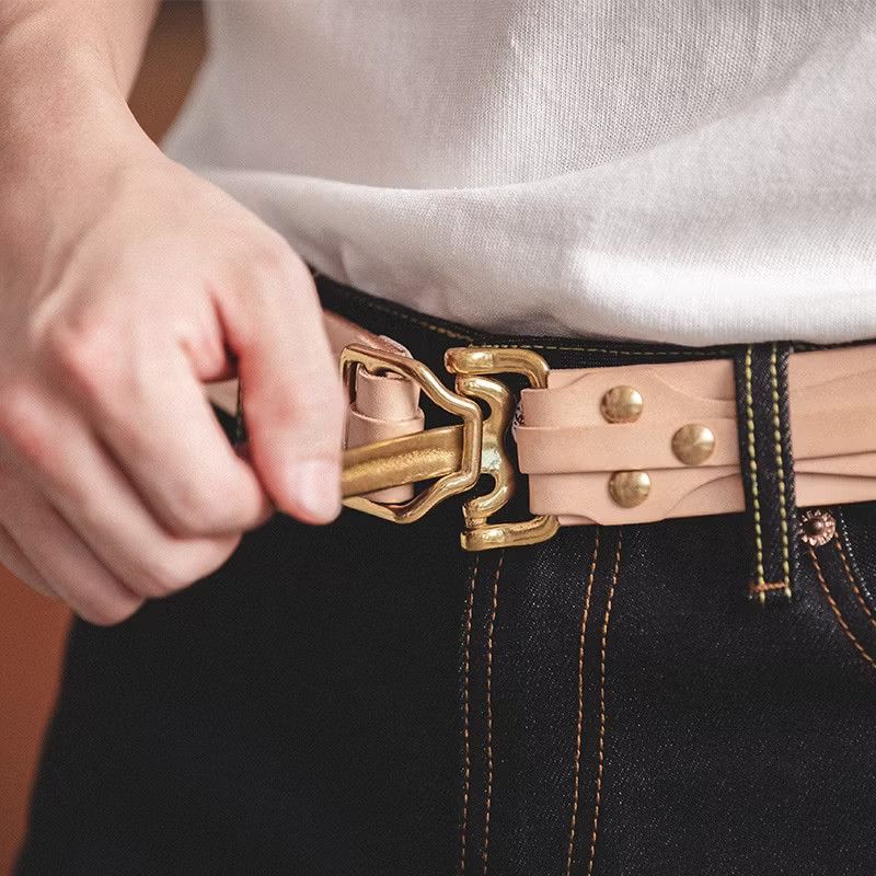 Japanese Brand 💥Retro biker streetwear leather belt Size ONE SIZE - 3 Thumbnail