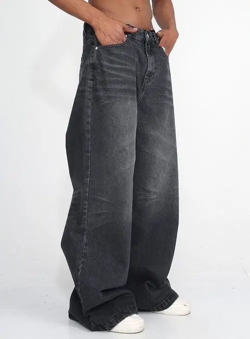 Designer × Vintage custom distressed faded baggy flared pants Size US 34 / EU 50 - 4 Thumbnail