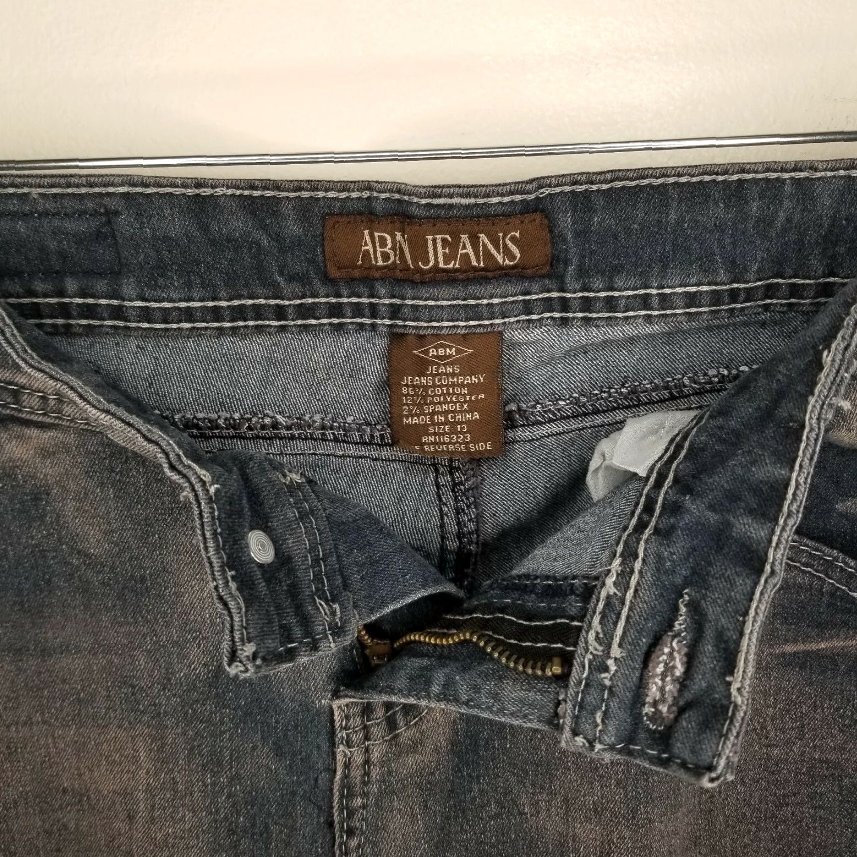 Vintage ABM Jeans Distressed Skinny Jeans Size 13 Womens Blue Purple Size 34" / US 12 / IT 48 - 3 Thumbnail