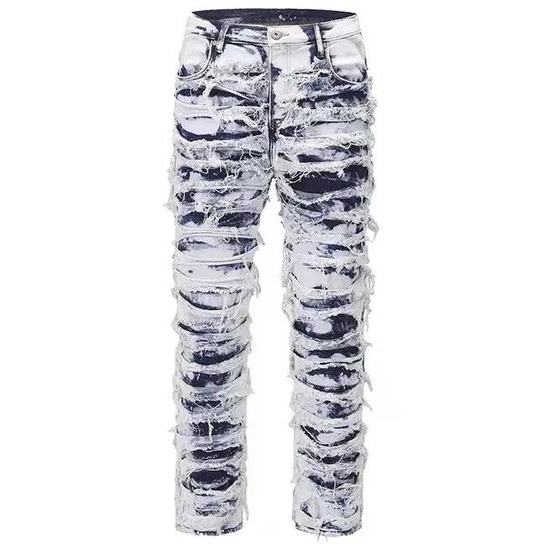 VIBE Retro scratched washed distressed slim fit stretch jeans Size US 32 / EU 48 - 5 Thumbnail