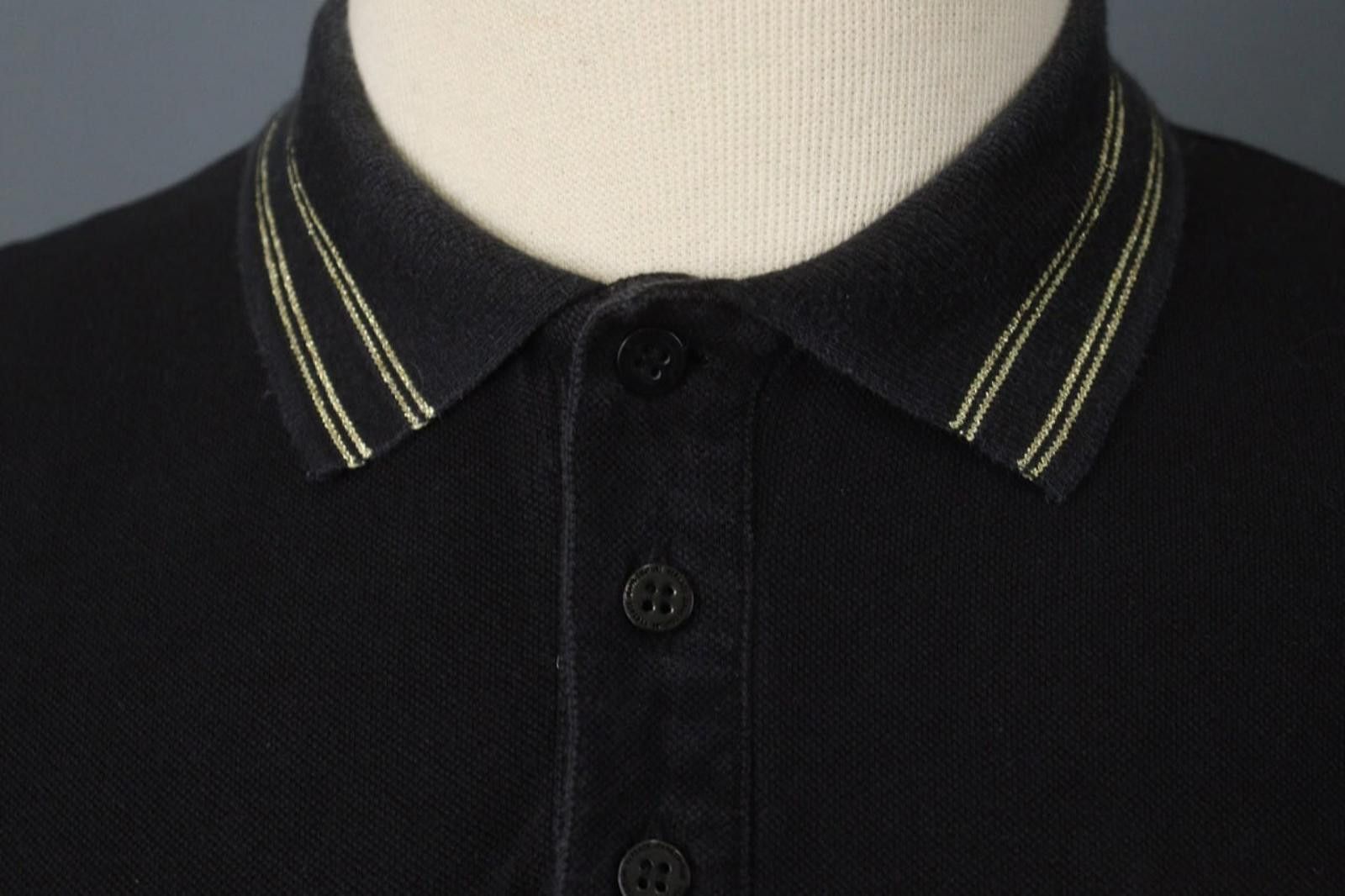Versace Versace Black Cotton Collared Popover Polo Shirt Size L Size US L / EU 52-54 / 3 - 6 Thumbnail
