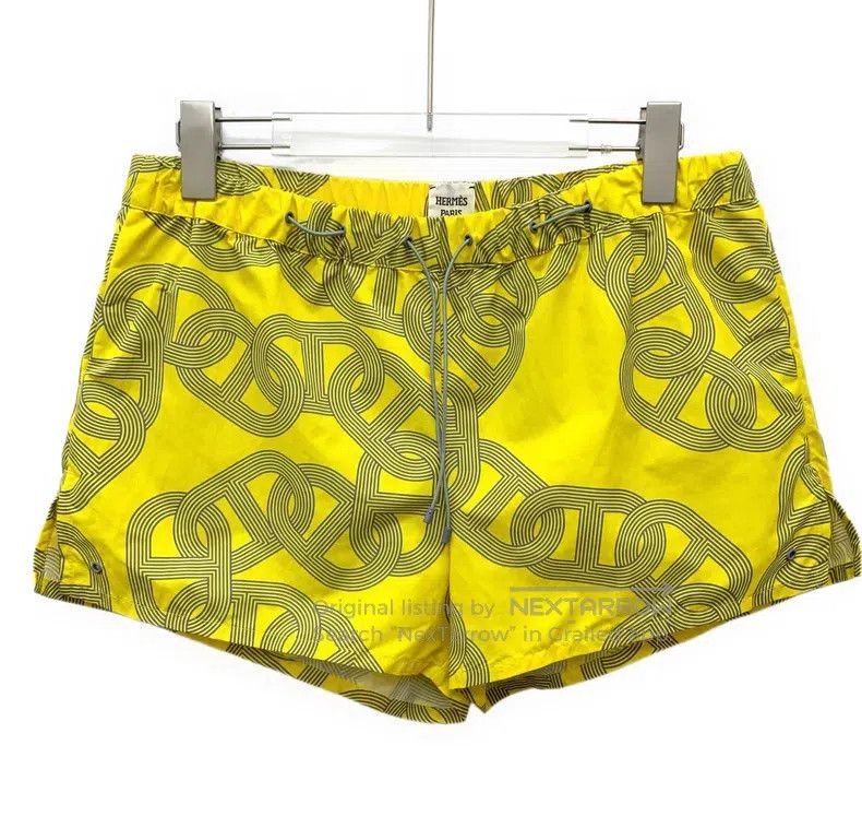 Hermes Hermes Yellow pig nose buckle drawstring, casual shorts Size 24" / US 00 / IT 34 - 1 Thumbnail