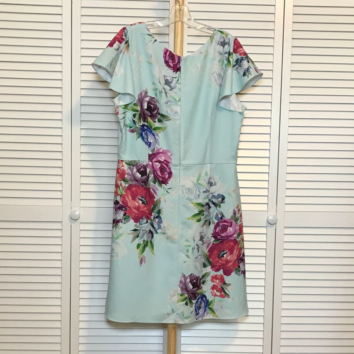 White House Black Market Floral V-Neck Lined A-Line Dress 14