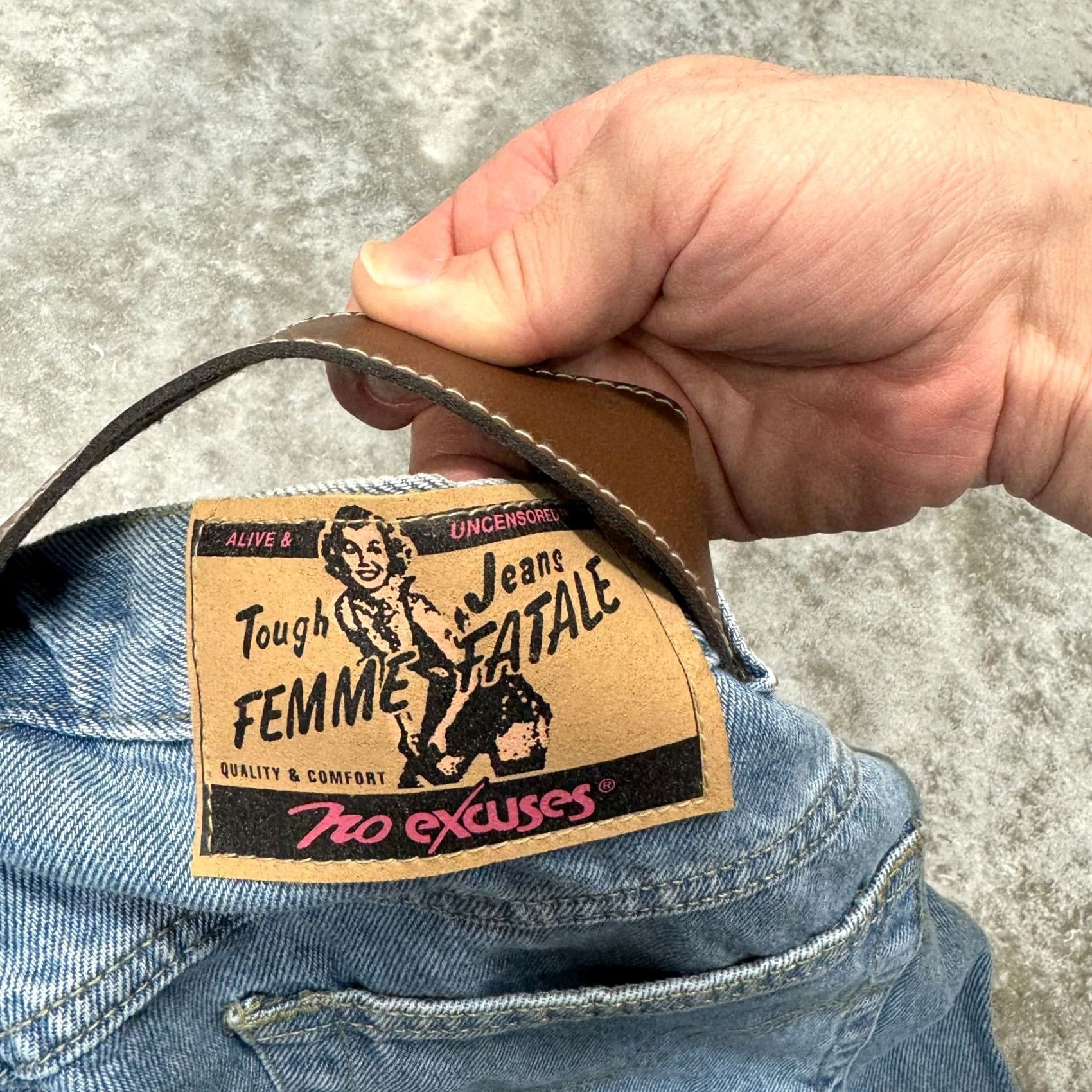 Vintage No Excuses Deadstock womens jeans tapered fit size 13 (30x30) NWT y2k grunge Size 34" / US 12 / IT 48 - 6 Thumbnail