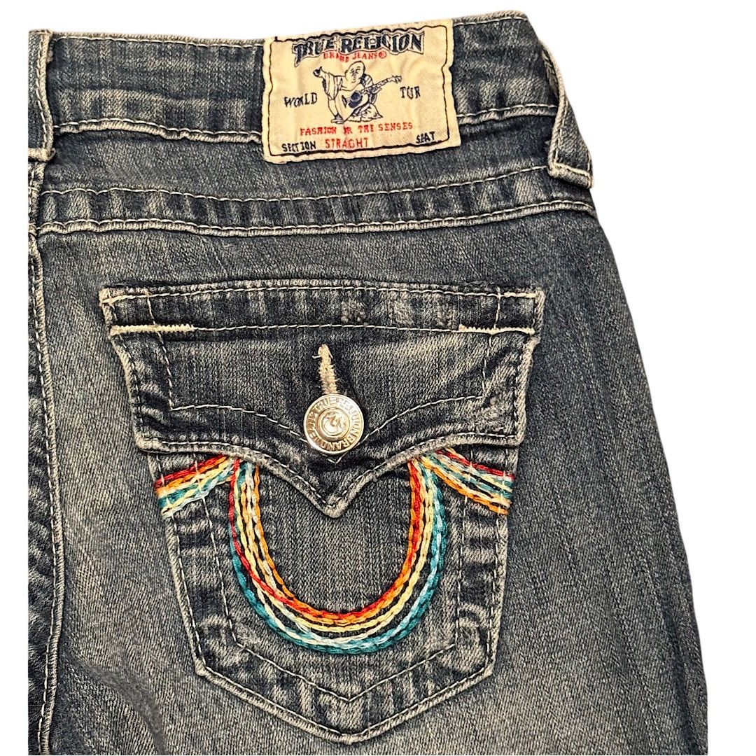 True Religion TRUE RELIGION Vintage Jeans Womens 26 Rainbow Embroidered Size 26" / US 2 / IT 38 - 3 Thumbnail