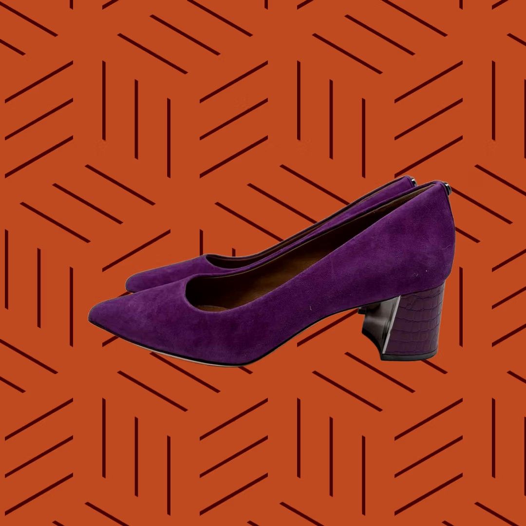 Donald Pliner Donald Pliner Purple Size 9 Block Heel Heels - Pre-Owned Size US 9 / IT 39 - 1 Thumbnail