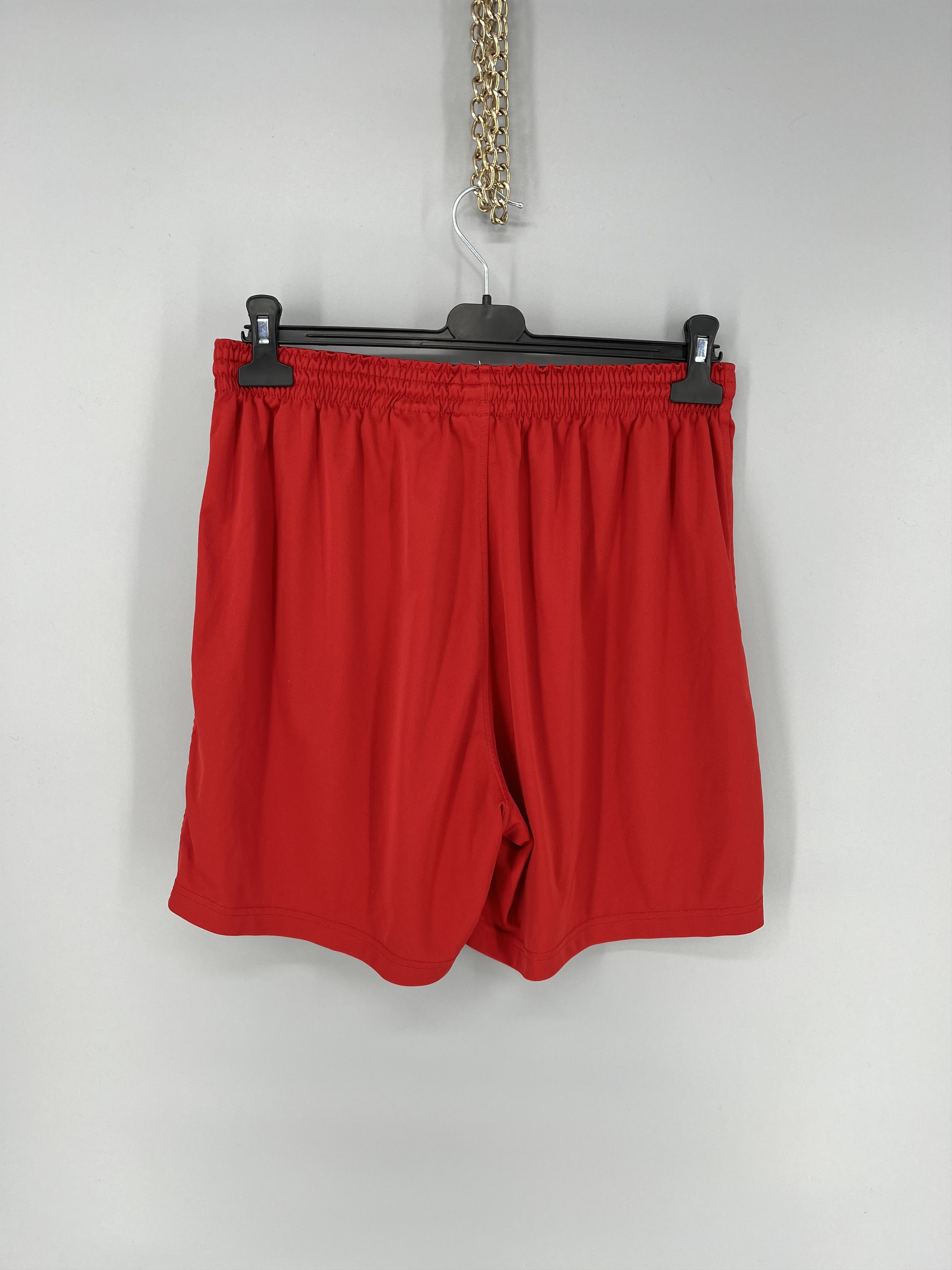 Nike × Vintage 90s Vintage Nike Red Nylon Mini Swoosh Shorts Travis Styl Size US 40 / EU 56 - 8 Thumbnail
