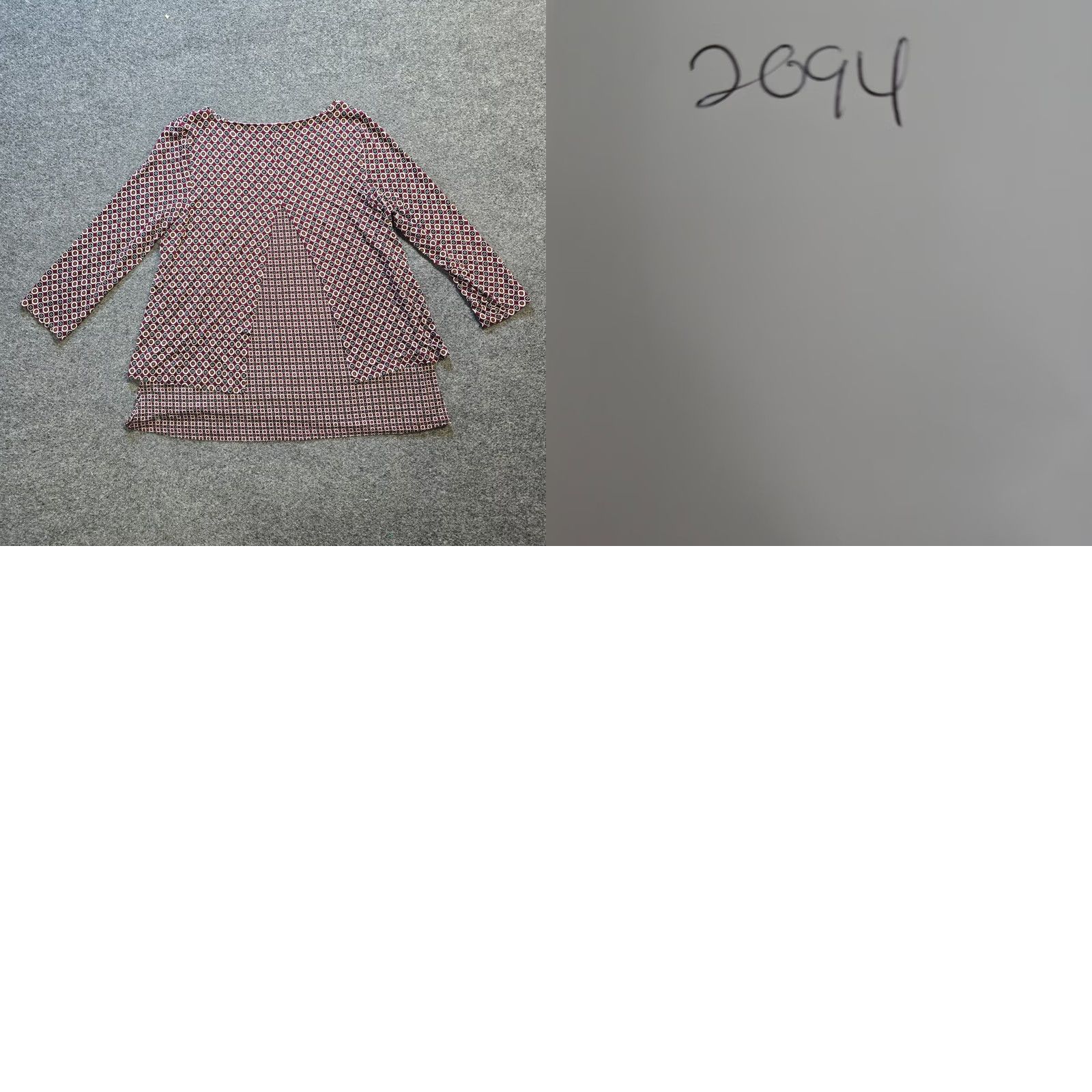 J. Jill J Jill Wearever Top Women S Red Geometric Layered Back Stretch Causal Career Shirt Size S / US 4 / IT 40 - 8 Thumbnail