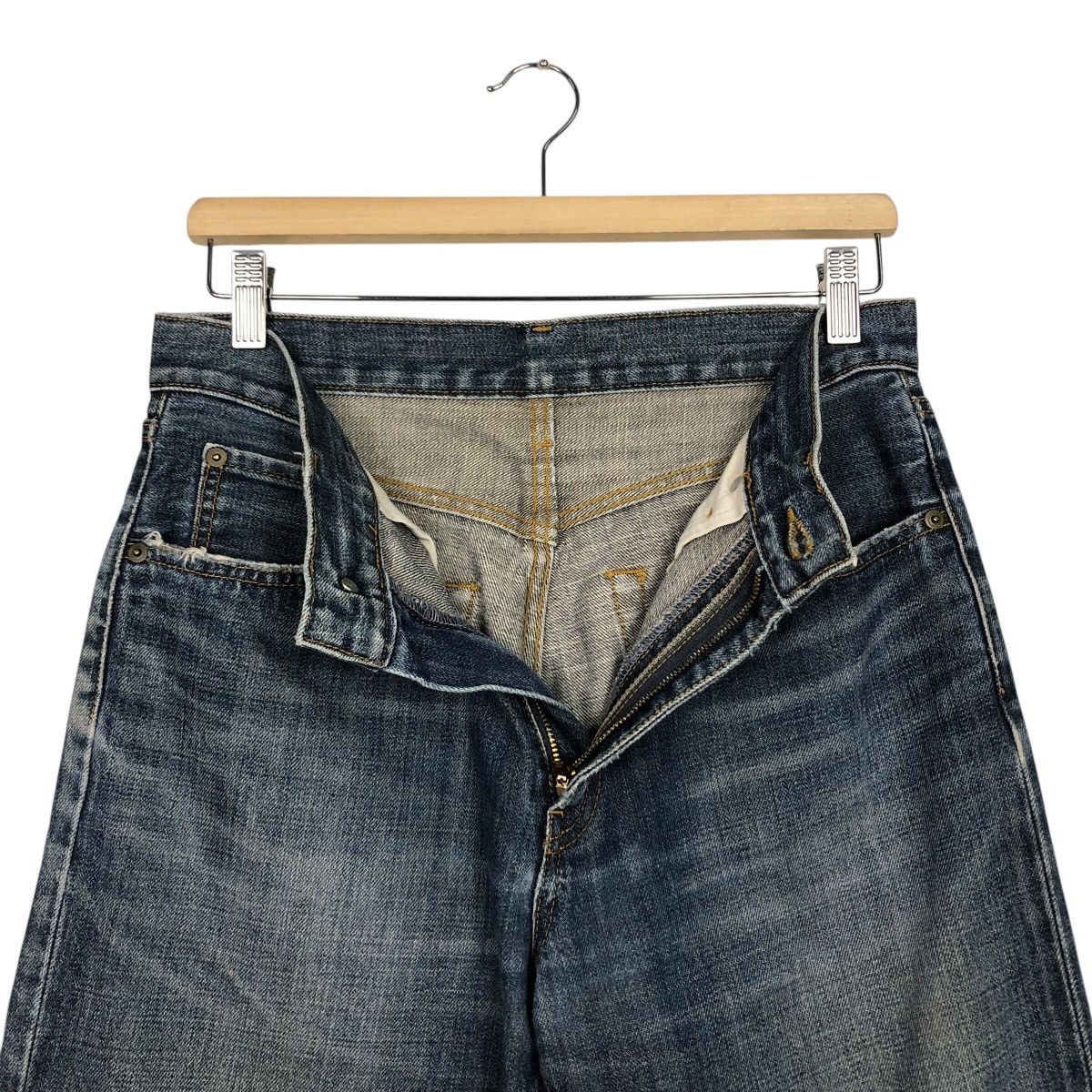 Japanese Brand Ring Denim Dark Wash Straight Leg Jeans Faded Size US 30 / EU 46 - 18 Thumbnail