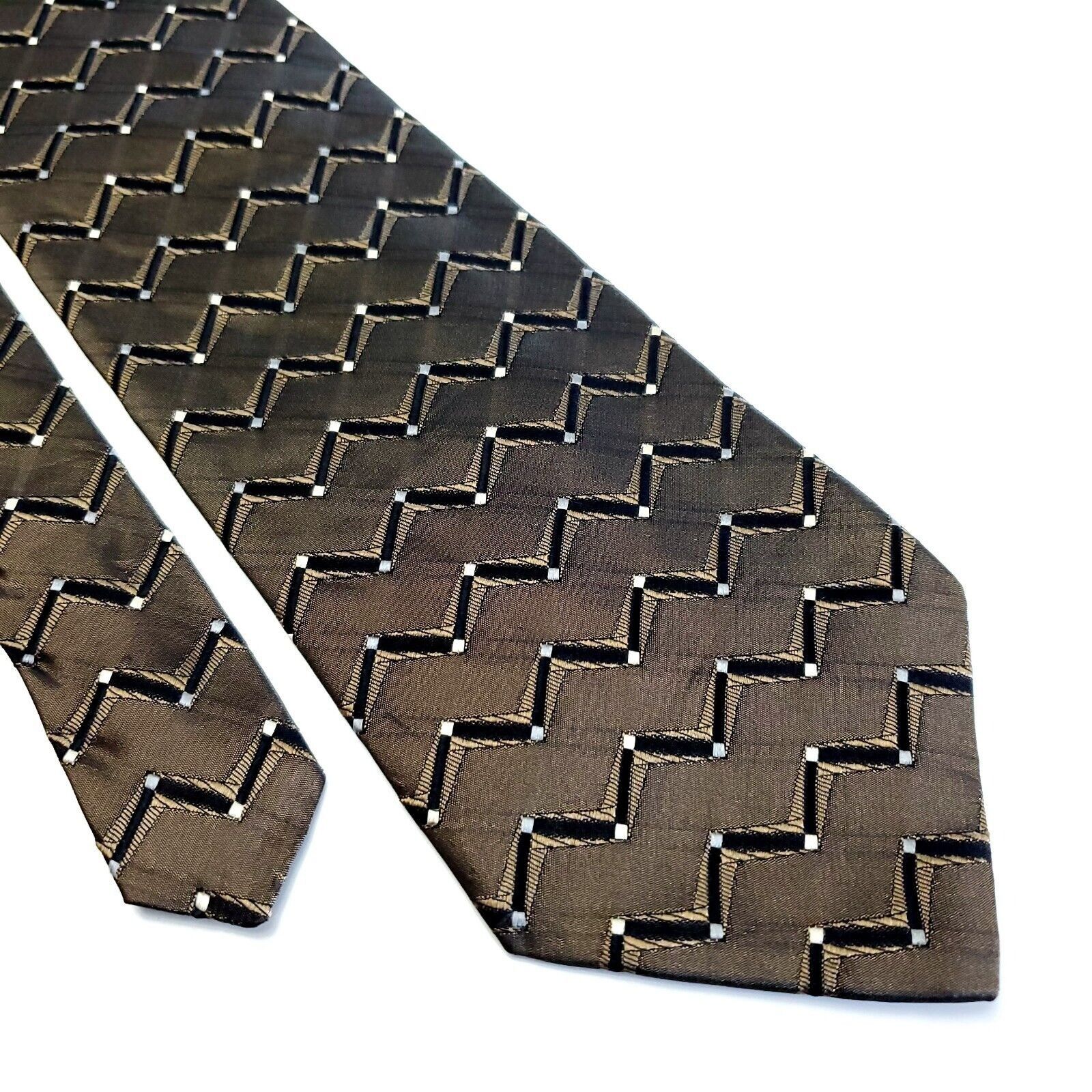 Stafford Stafford Executive Brown Beige Black Woven Geometric Short S Size ONE SIZE - 1 Thumbnail