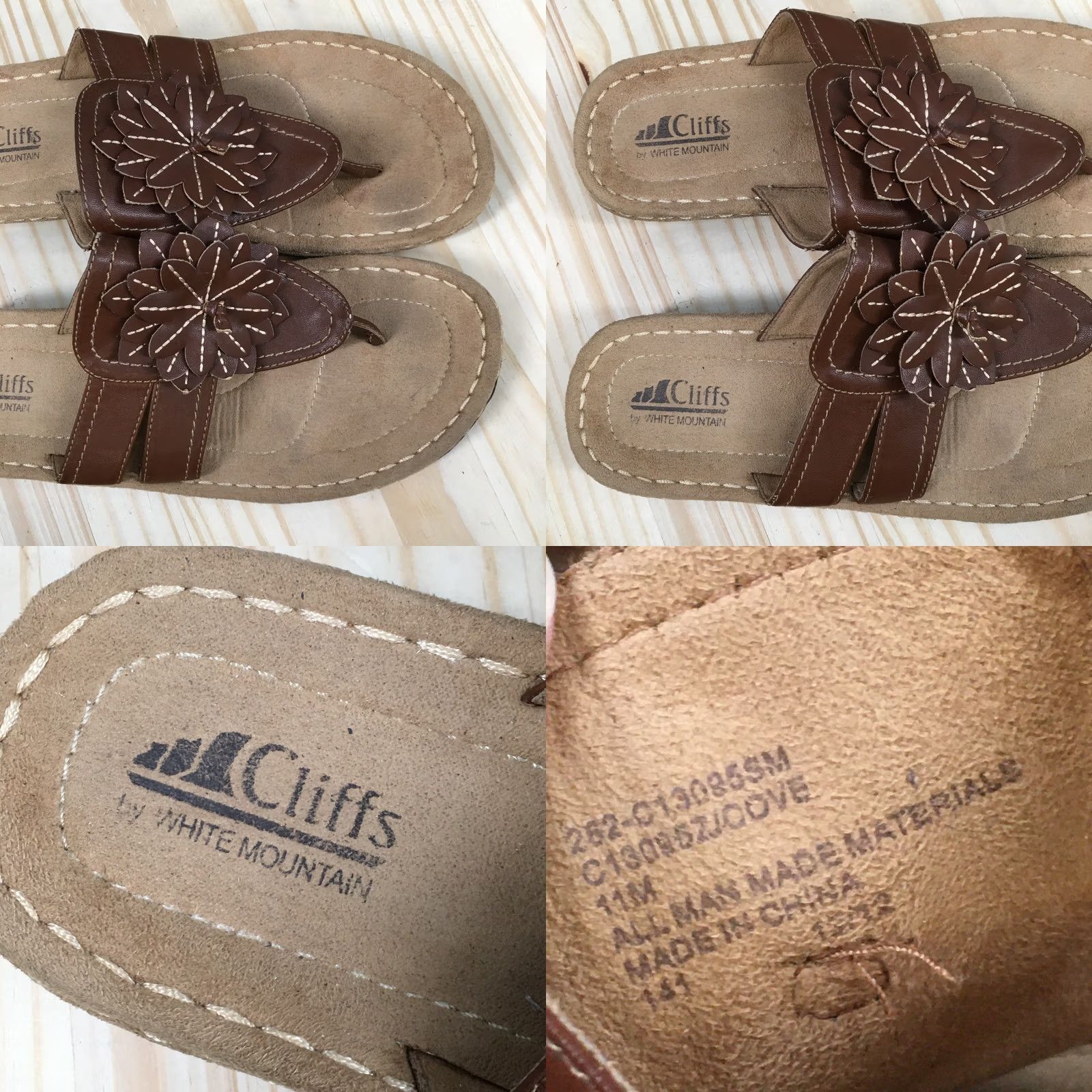 Vintage Cliffs by White Mountain Cupcake II Sandals Womens 11 M Slip On Thong Brown Size US 11 / IT 41 - 8 Thumbnail