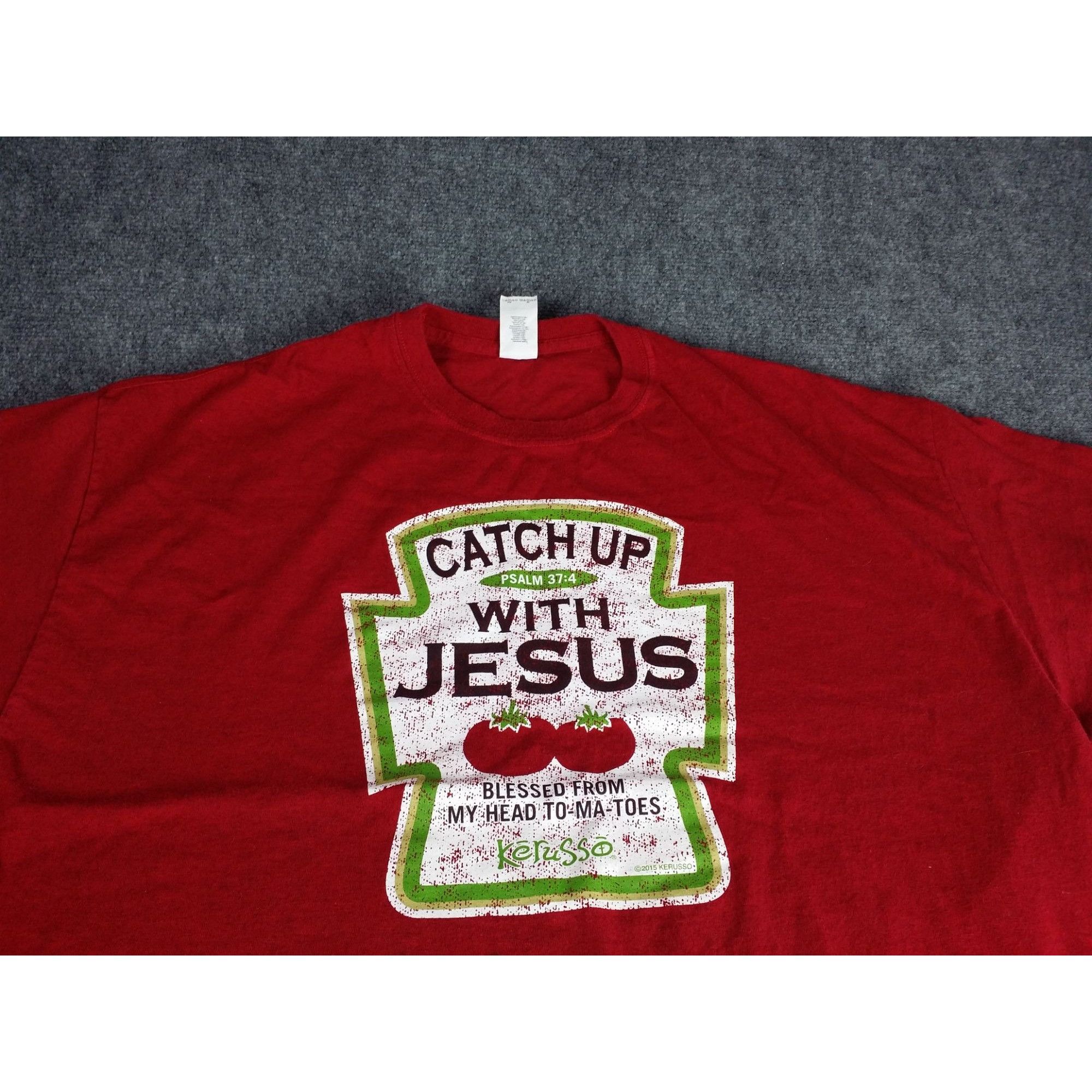 Gildan Catch Up With Jesus Tshirt Men Sz XXL Gildan Graphic Print R Size US XXL / EU 58 / 5 - 3 Thumbnail