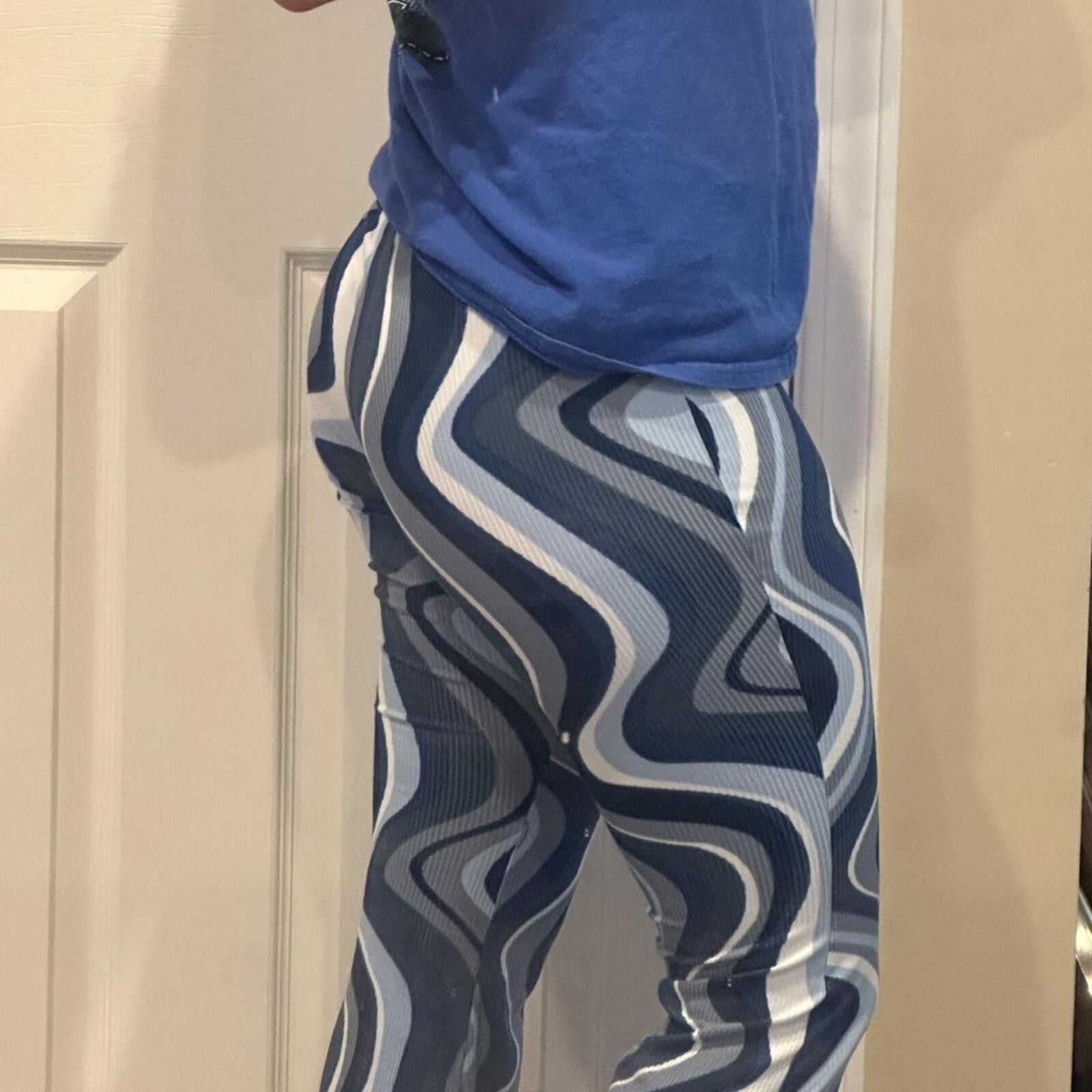 Other Planet Gold Women's Blue Leggings Size 28" / US 6 / IT 42 - 3 Thumbnail