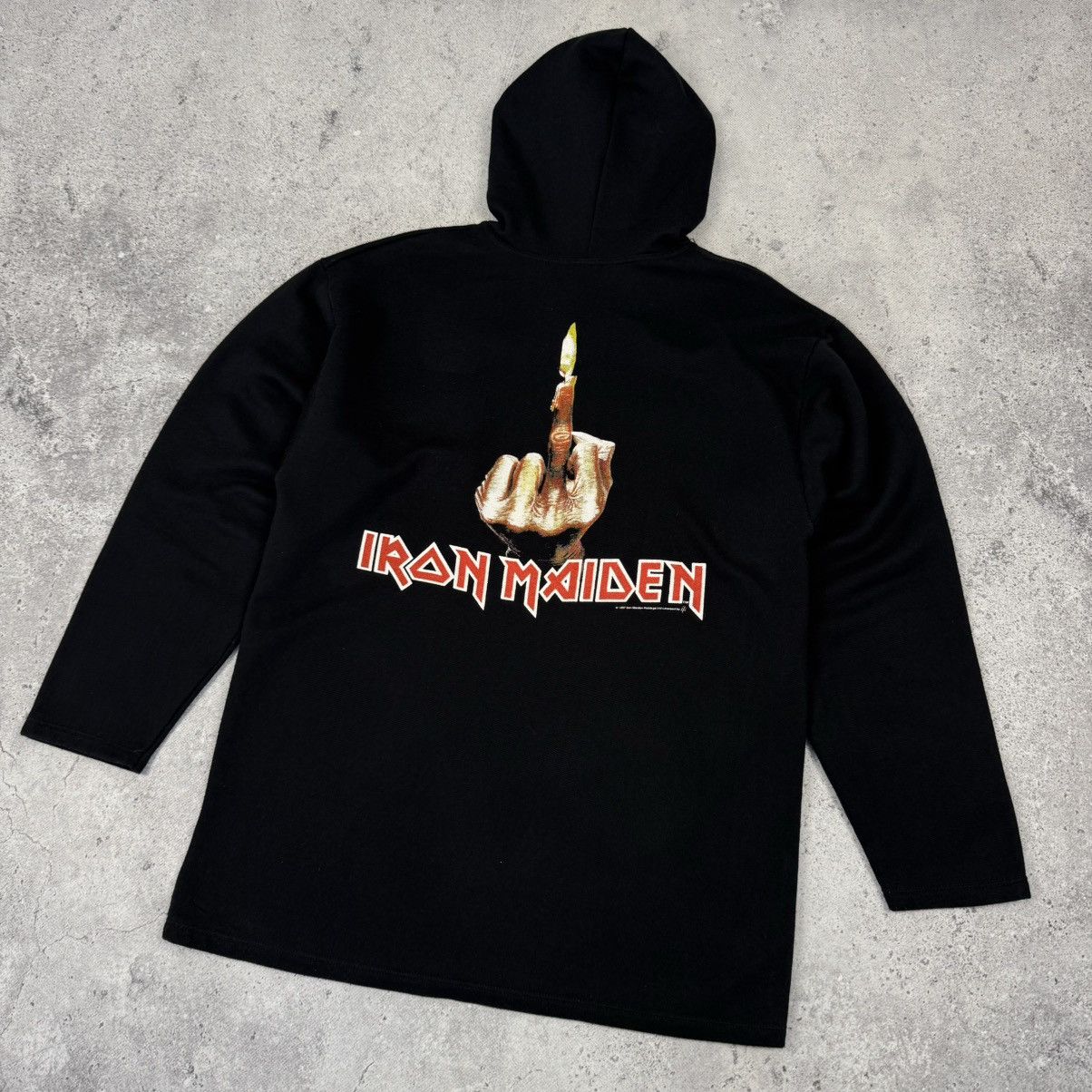 Band Tees Vintage Iron Maiden 1997 Middle Finger Logo Hoodie Size US XL / EU 56 / 4 - 9 Thumbnail