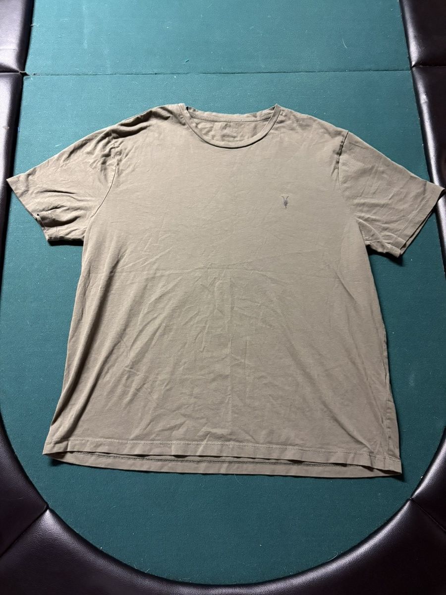 Allsaints AllSaints Olive Embroidered Ram Logo Tee Size US XXL / EU 58 / 5 - 1 Thumbnail