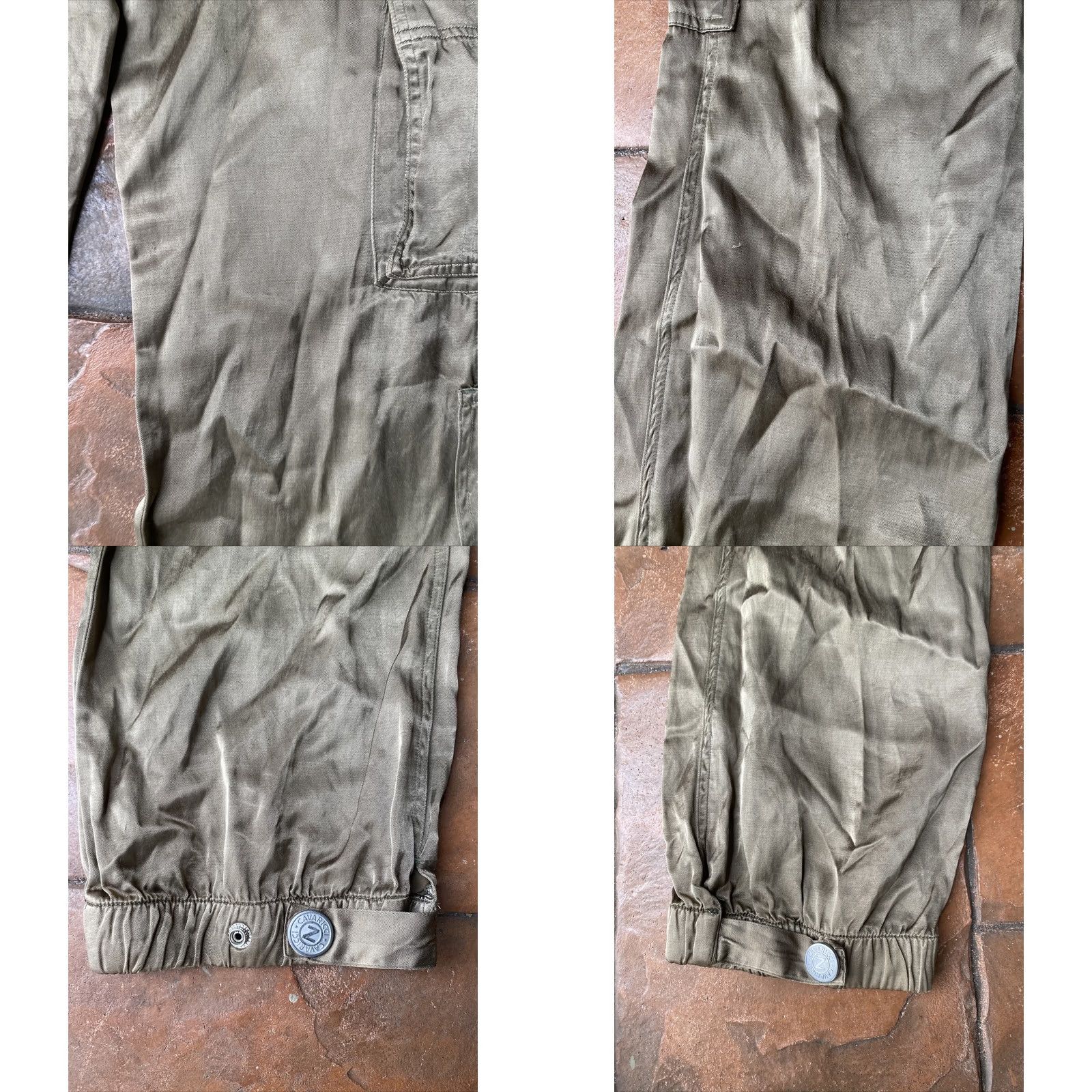 Olive VINTAGE Z. CAVARICCI Cargo Joggers Satin Olive Green Pants Womens Size 1 Size 25" / US 0 / IT 36 - 9 Thumbnail