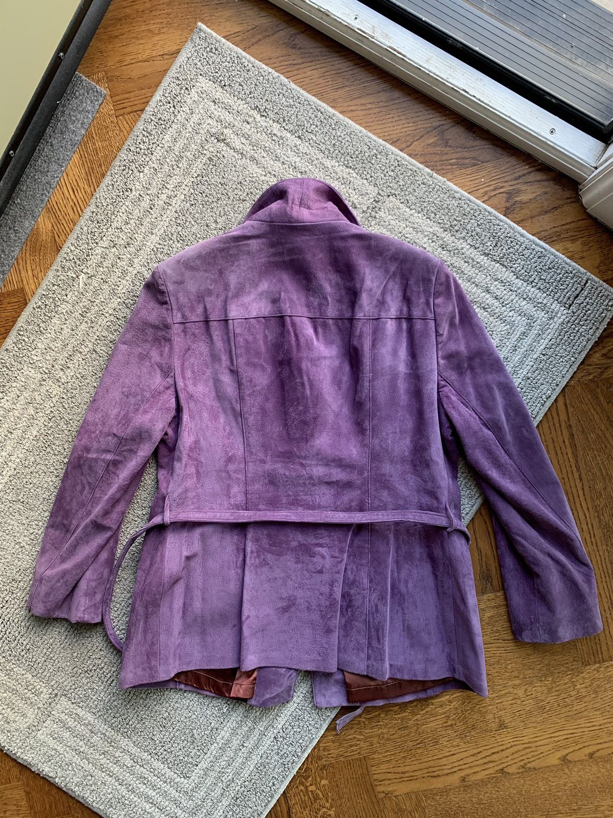 Danier × Other × Vintage Vintage Purple Suede Blazer 80s Leather Coat Belted Petite Size US S / EU 44-46 / 1 - 3 Thumbnail