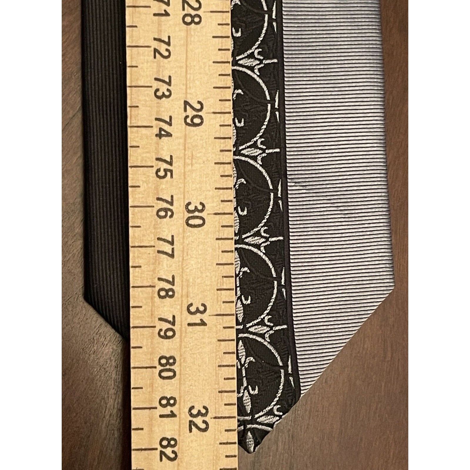 Twenty Twenty Dollars Tie Black Gray Hand Made Silk Men’s Neck Tie Size ONE SIZE - 5 Thumbnail
