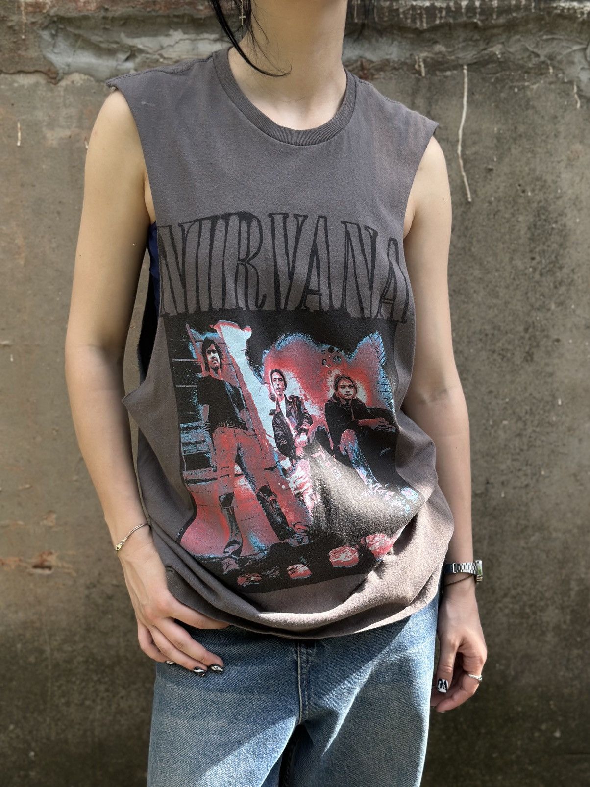 Nirvana VTG Nirvana Tank Top Sleeves Big Logo Band Rock Y2K Size XS Size US XS / EU 42 / 0 - 3 Thumbnail