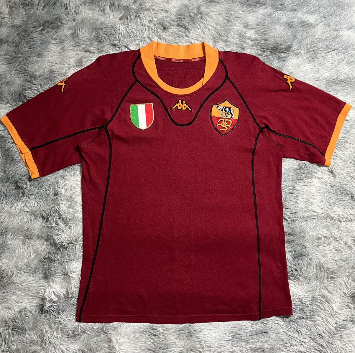 Kappa Vintage 2001/2002 As roma totti home shirt Size US L / EU 52-54 / 3 - 1 Thumbnail