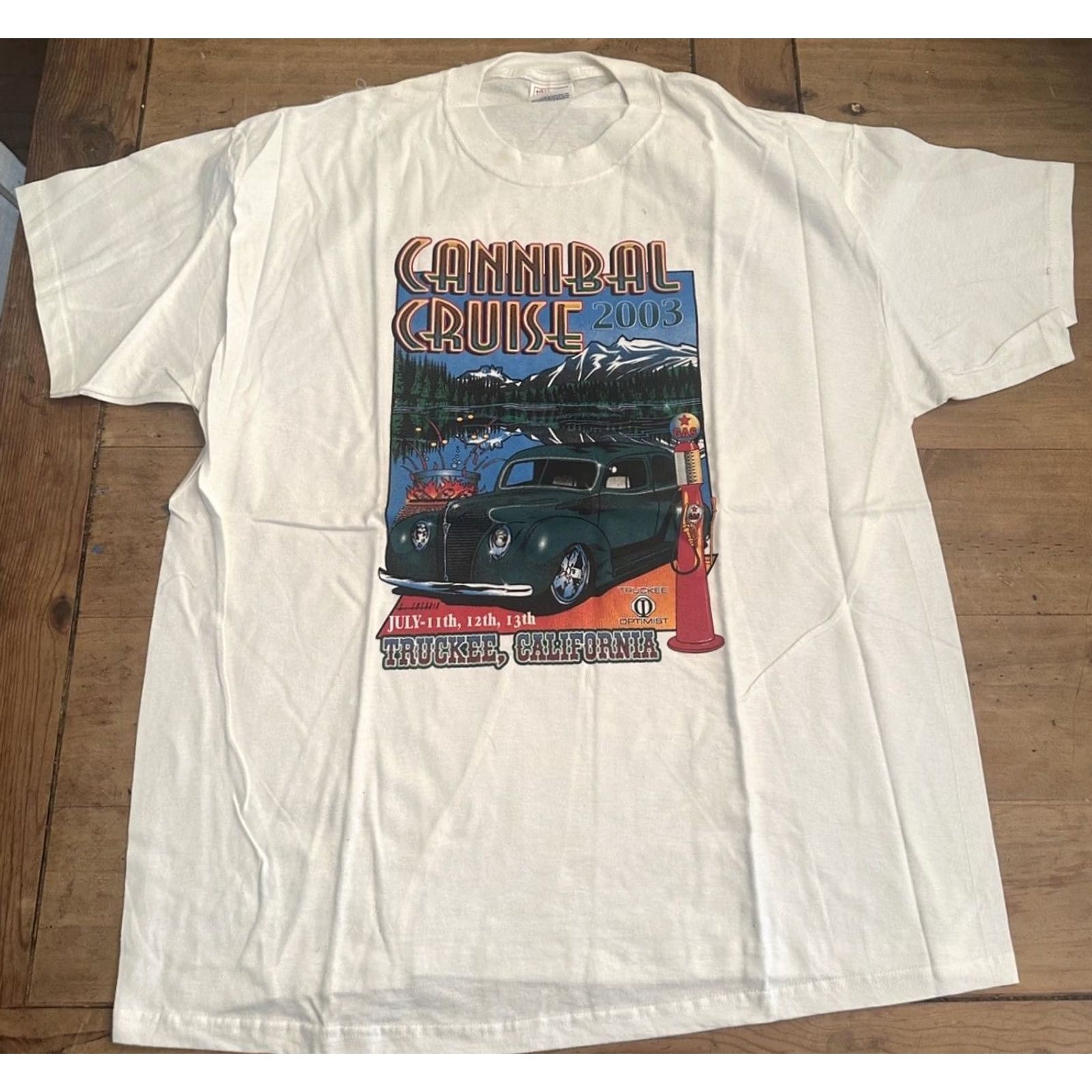 Hanes VINTAGE Hot Rod Car Show T Shirt Cannibal Cruise 2003 Truckee California XL Hanes Short Sleeve Cotton Regular Size US XL / EU 56 / 4 - 2 Thumbnail