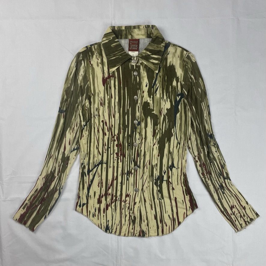 Jean Paul Gaultier 1996 Jean Paul Gaultier Blood Drip Shirt & Skirt Set Vintage Size M / US 6-8 / IT 42-44 - 2 Thumbnail
