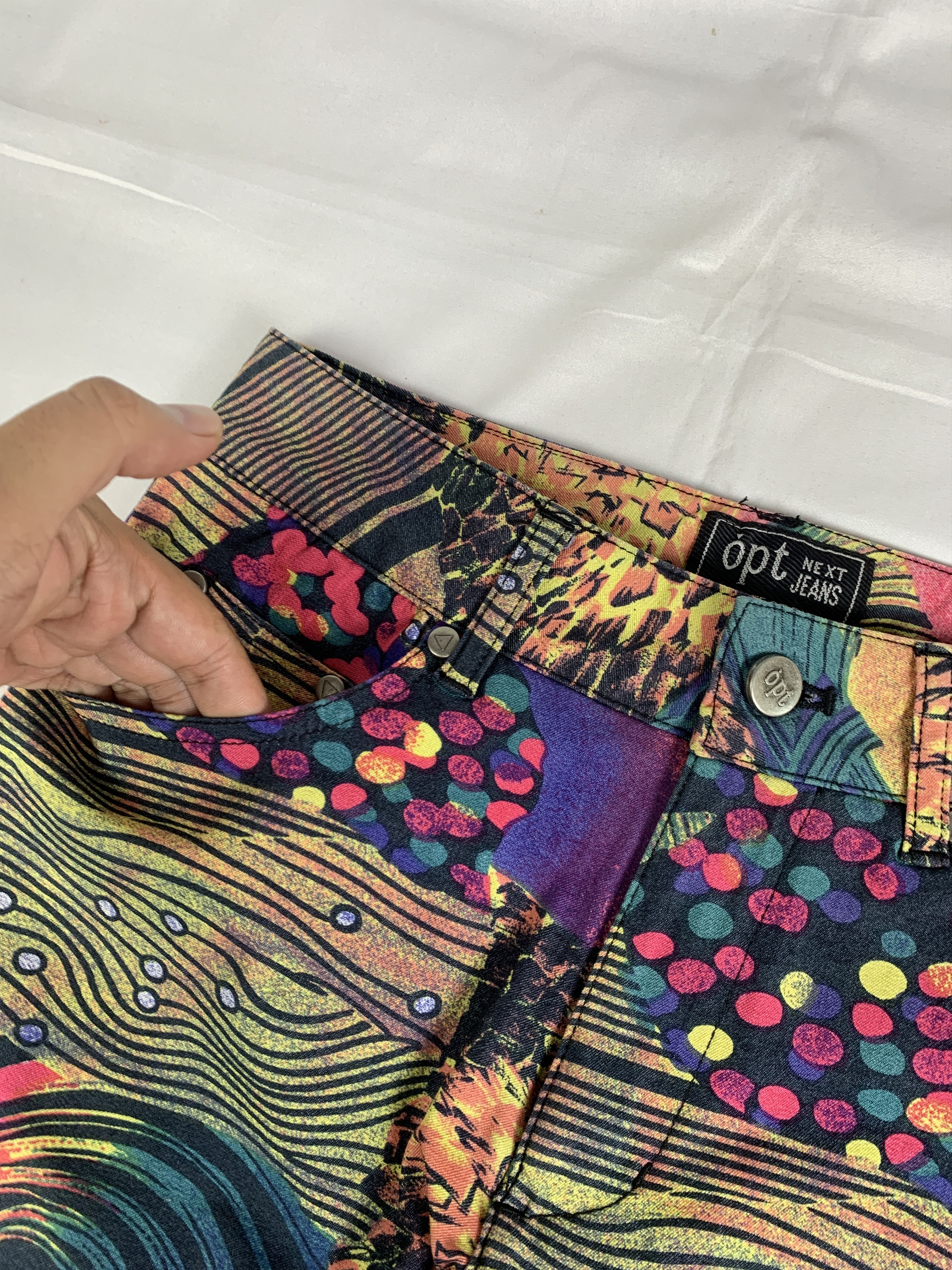 Japanese Brand opt Jeans Multicolor Art Relax Pants (26-27) Size 27" / US 4 / IT 40 - 7 Thumbnail