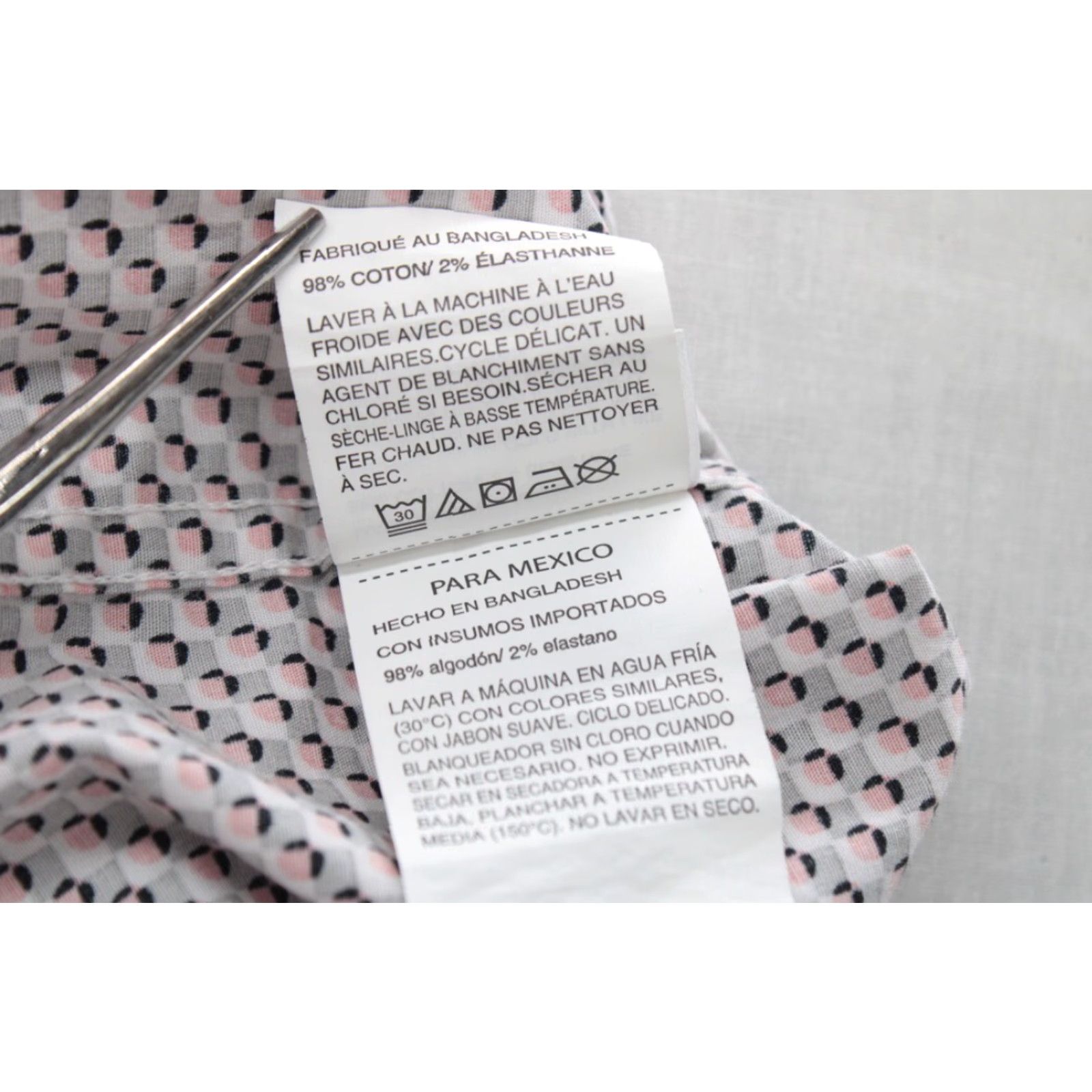 Perry Ellis Perry Ellis Oeko-Tek Stretch Shirt Mens 2XL Long Sleeve Button-Up Mini Cube Print Size US XXL / EU 58 / 5 - 7 Thumbnail