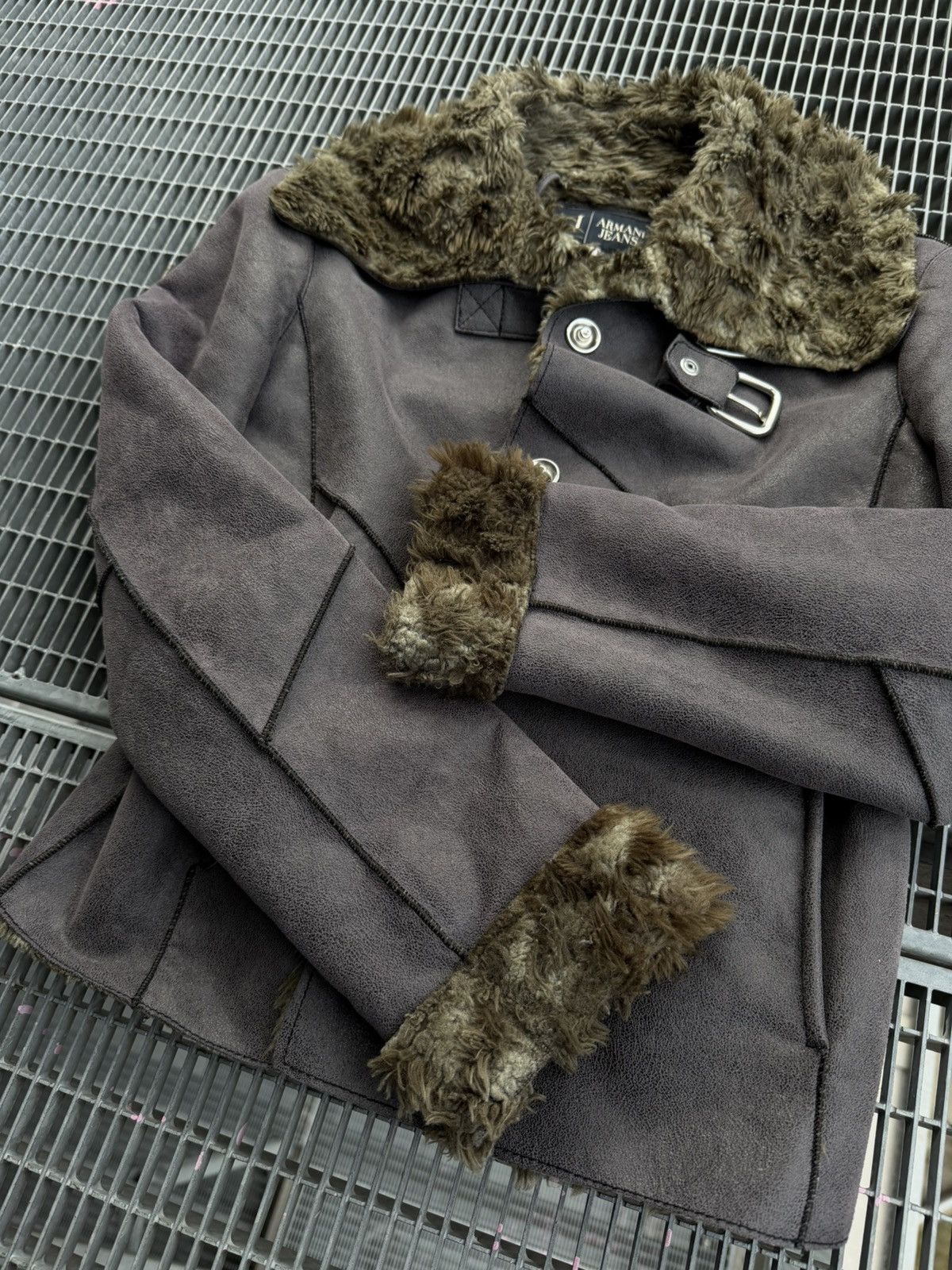 Armani Armani Jeans Suede Mohair Fuzzy Jacket Size S / US 4 / IT 40 - 13 Thumbnail