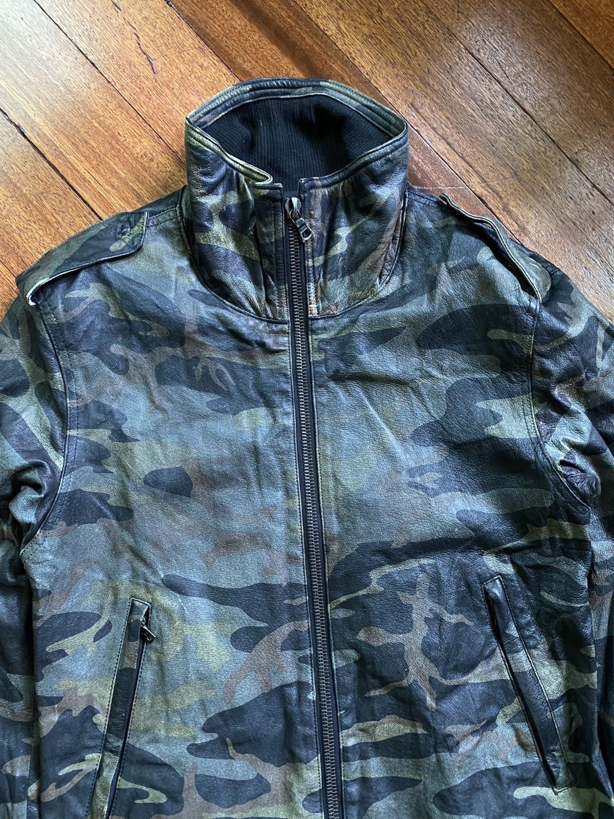 Isamu Katayama Backlash Isamu Katayama- Camou Bomber Biker Leather Jacket Size US S / EU 44-46 / 1 - 6 Thumbnail