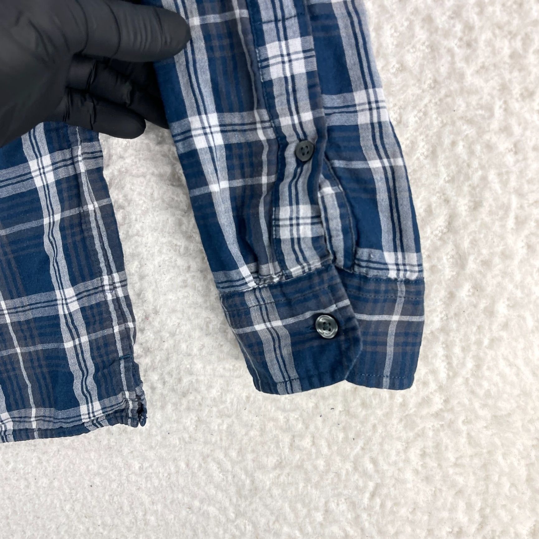 Vince Vince Blue Plaid Button-Up Shirt Mens Large Long Sleeve Cotton 100% Size US L / EU 52-54 / 3 - 6 Thumbnail