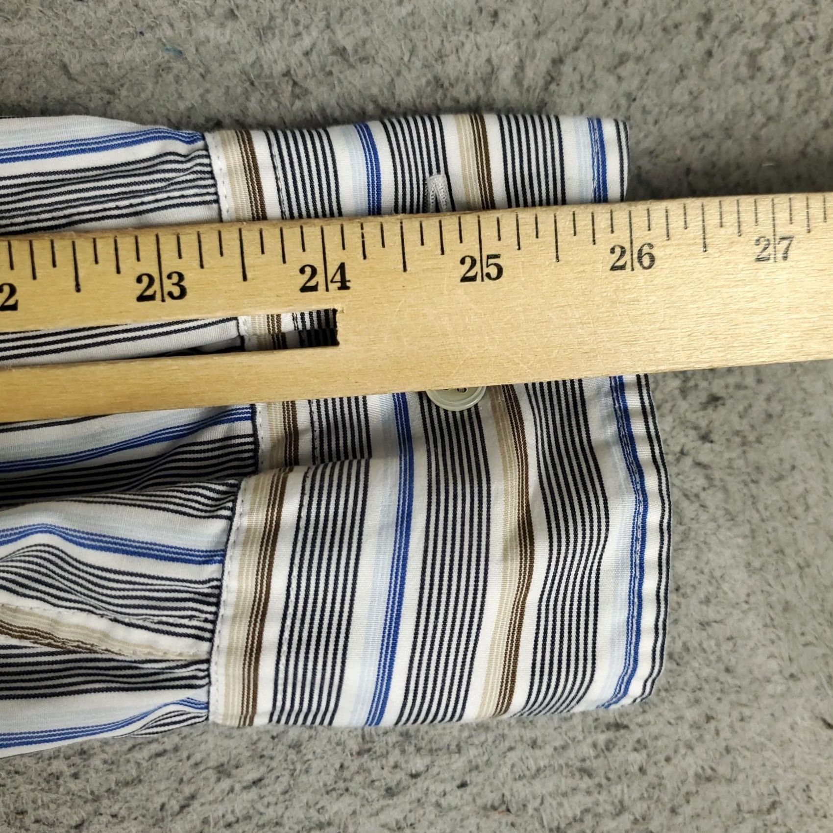 Faconnable Faconnable Shirt Mens XL Blue Striped Casual Button Up Long Sleeve Size US XL / EU 56 / 4 - 6 Thumbnail