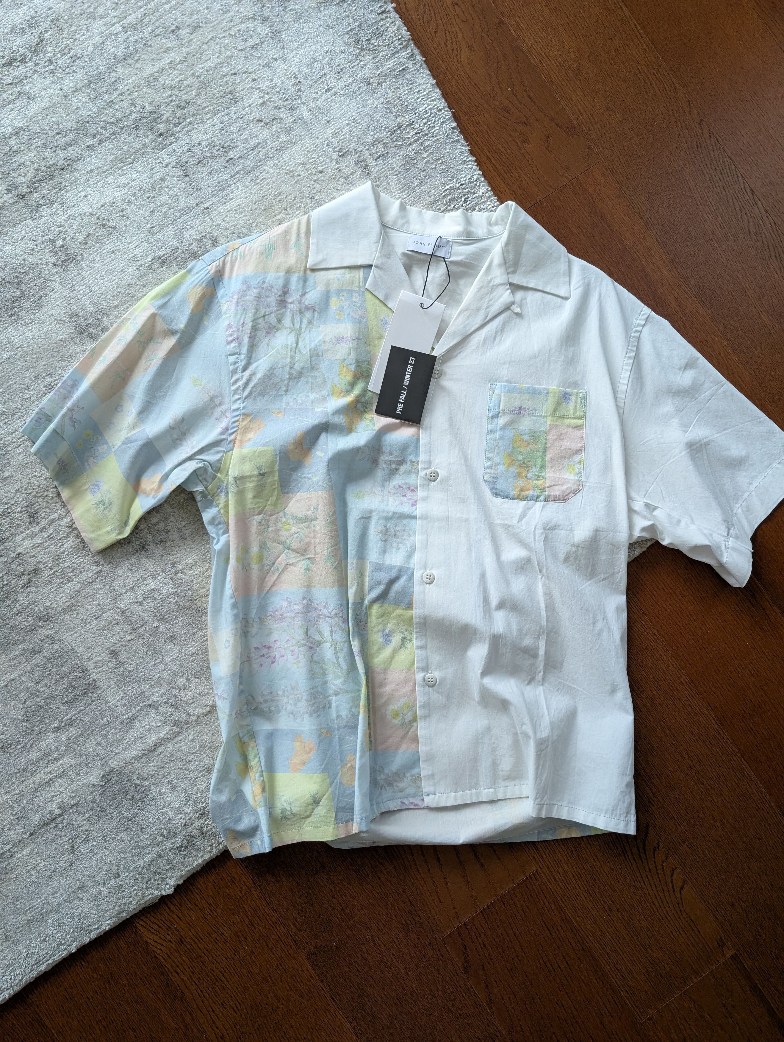 John Elliott NWT John Elliott Super Bloom Grid Camp Shirt Size Small Size US S / EU 44-46 / 1 - 1 Thumbnail