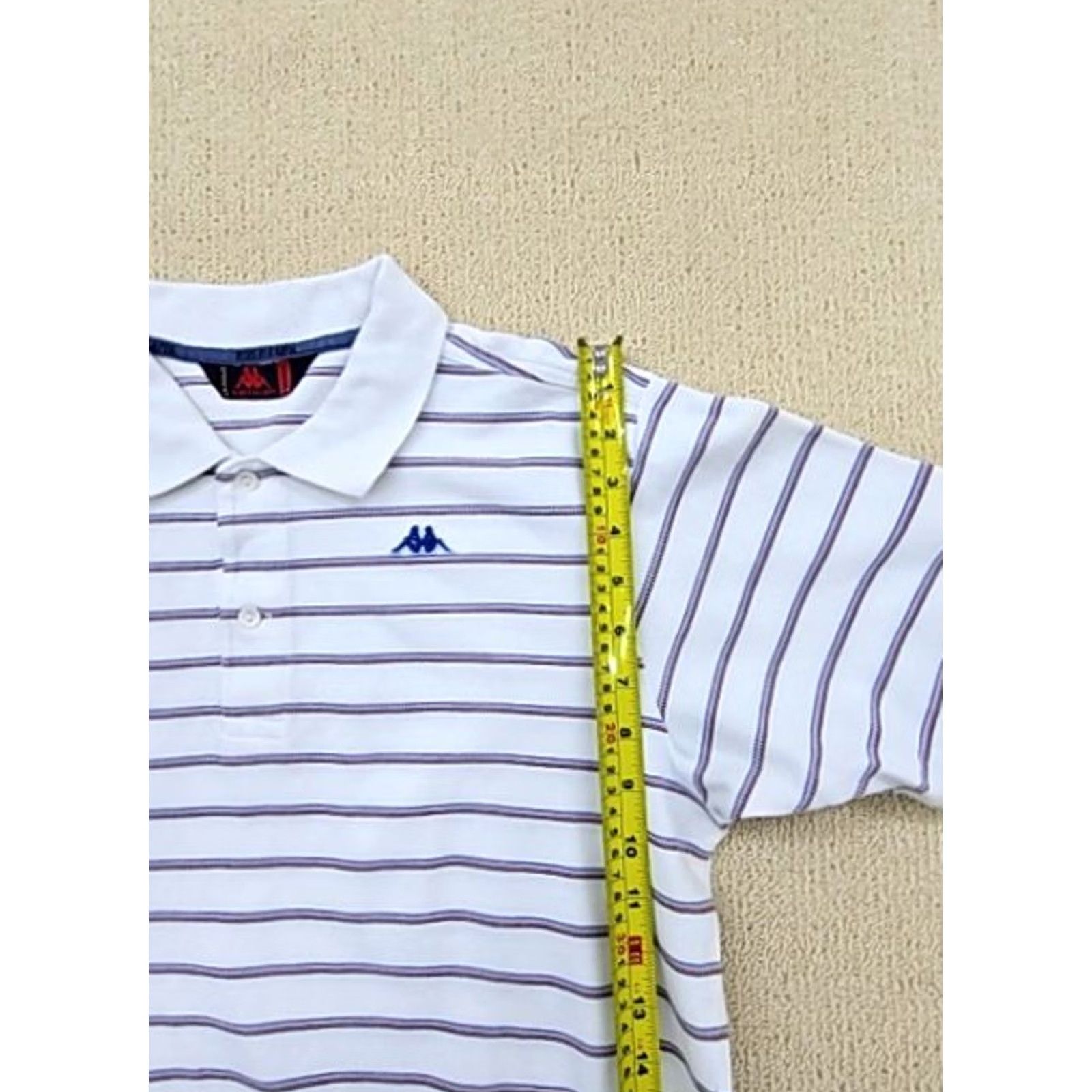 Kappa Robe Di Kappa Men’s Polo Short Sleeve White Striped Cotton Medium Size US M / EU 48-50 / 2 - 6 Thumbnail