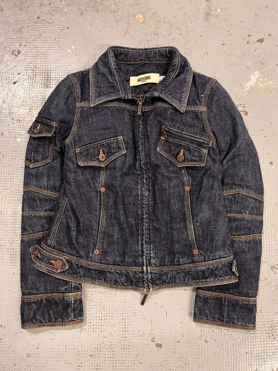 Moschino 2000s Moschino Navy Brut Cargo Denim Jacket Size M / US 6-8 / IT 42-44 - 3 Thumbnail