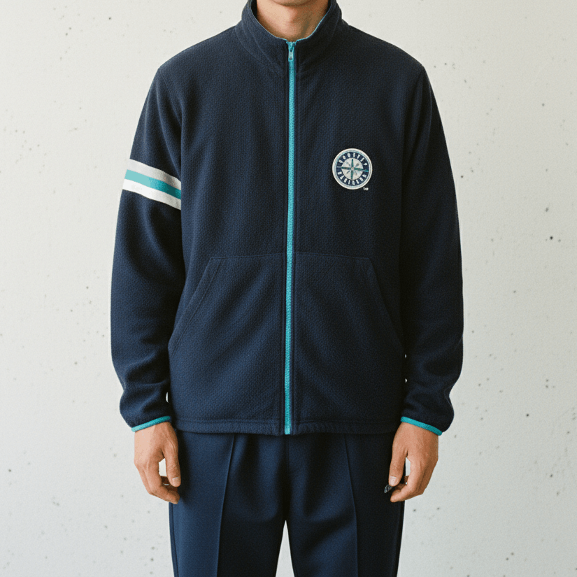 MLB Vintage Tanrei Seattle Mariners Fleece Sweater Jacket Size US L / EU 52-54 / 3 - 1 Thumbnail