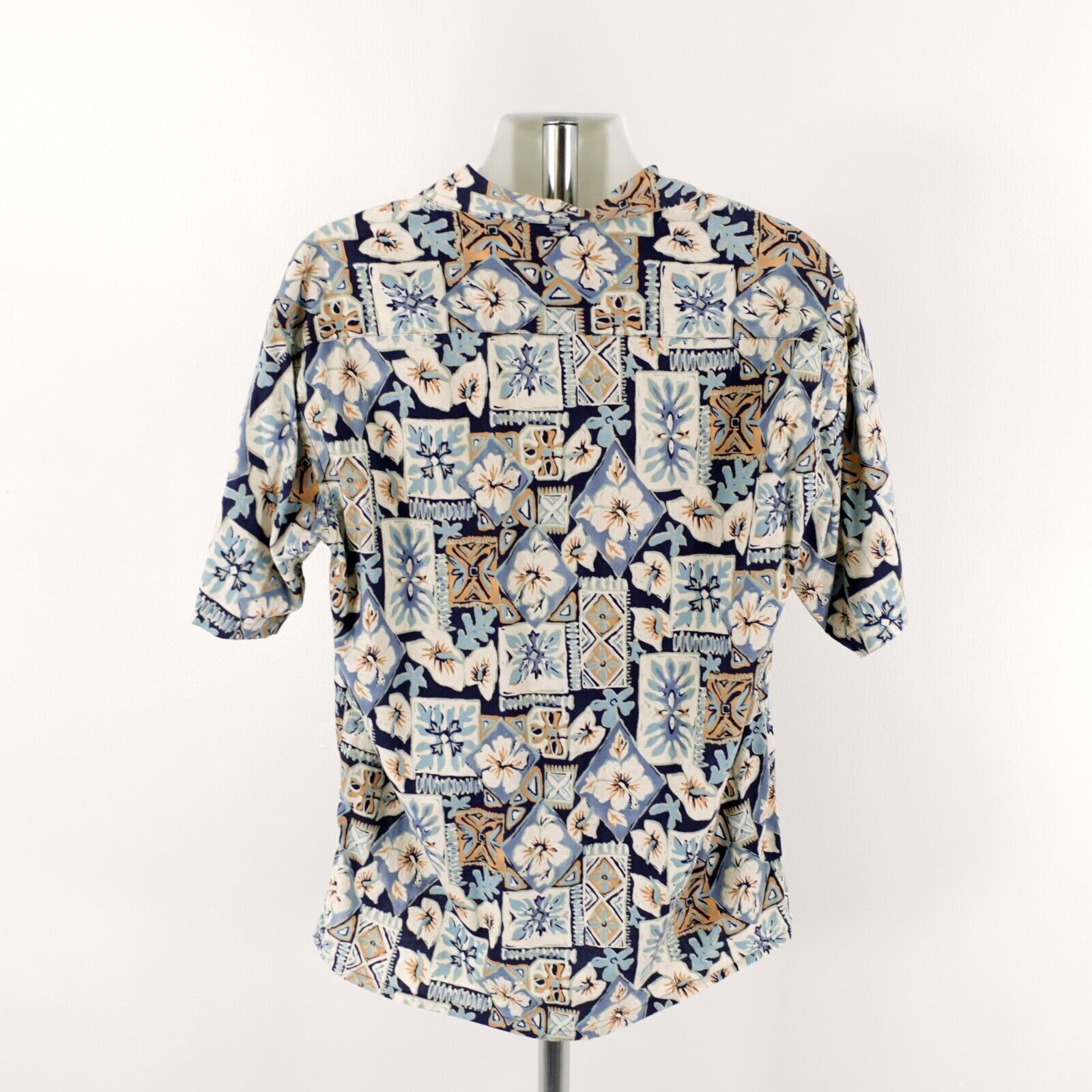 Pierre Cardin Pierre Cardin Large Blue Cotton Floral Button Down Tropical Size US L / EU 52-54 / 3 - 7 Thumbnail