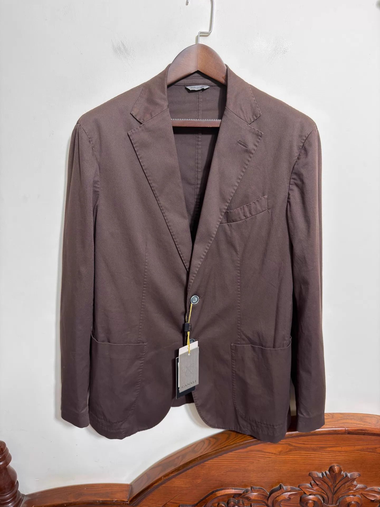 Canali Canali Slim Fit Suit Jacket Dark Brown 52 Size 52R - 1 Thumbnail