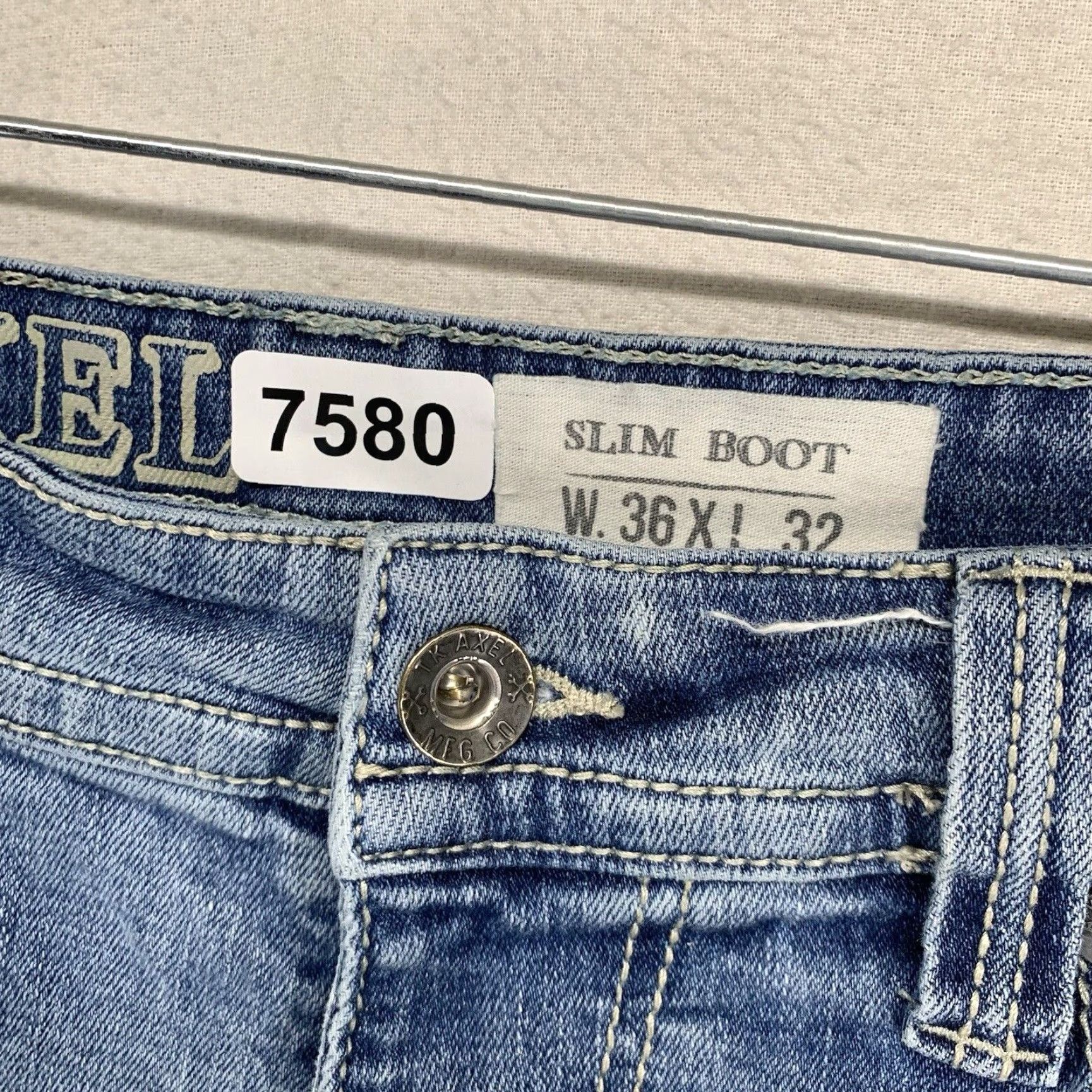 Denime VINTAGE Axel Jeans Men 36x32 Slim Bootcut Denim Light Wash Casual Pants Size US 36 / EU 52 - 5 Thumbnail