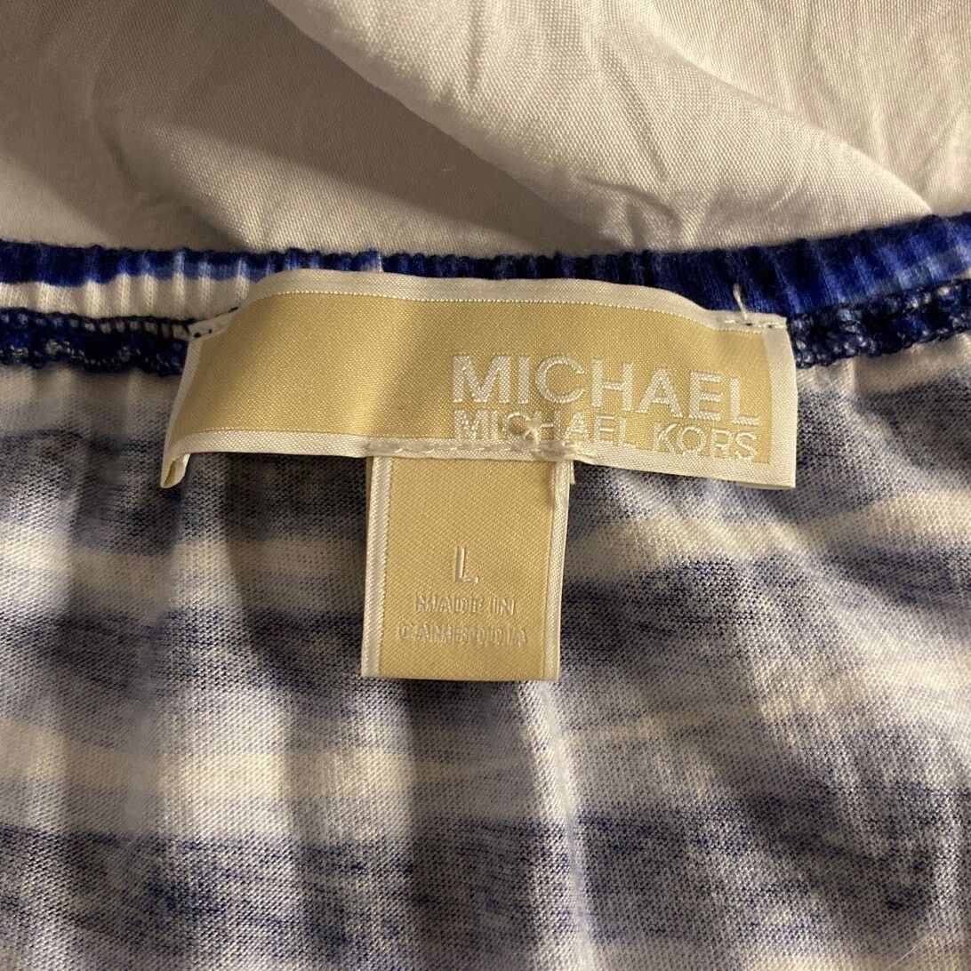 Michael Kors Michael Michael Kors Blue White Striped Sleeveless Top L Size L / US 10 / IT 46 - 3 Thumbnail