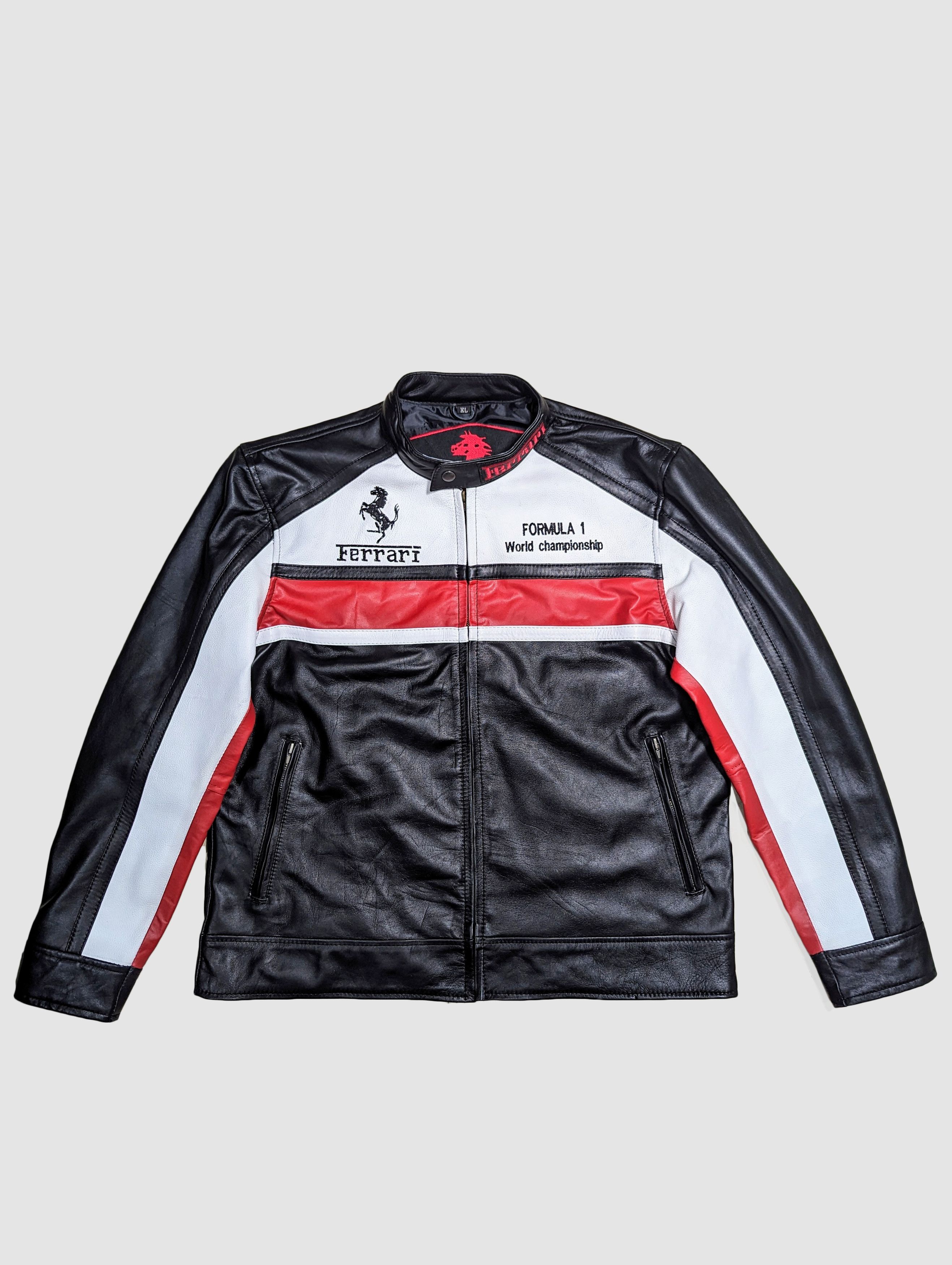 Formula 1 🔥 FERRARI 🔥 Leather Jacket Rare F1 Streetwear Racing Size US L / EU 52-54 / 3 - 1 Thumbnail
