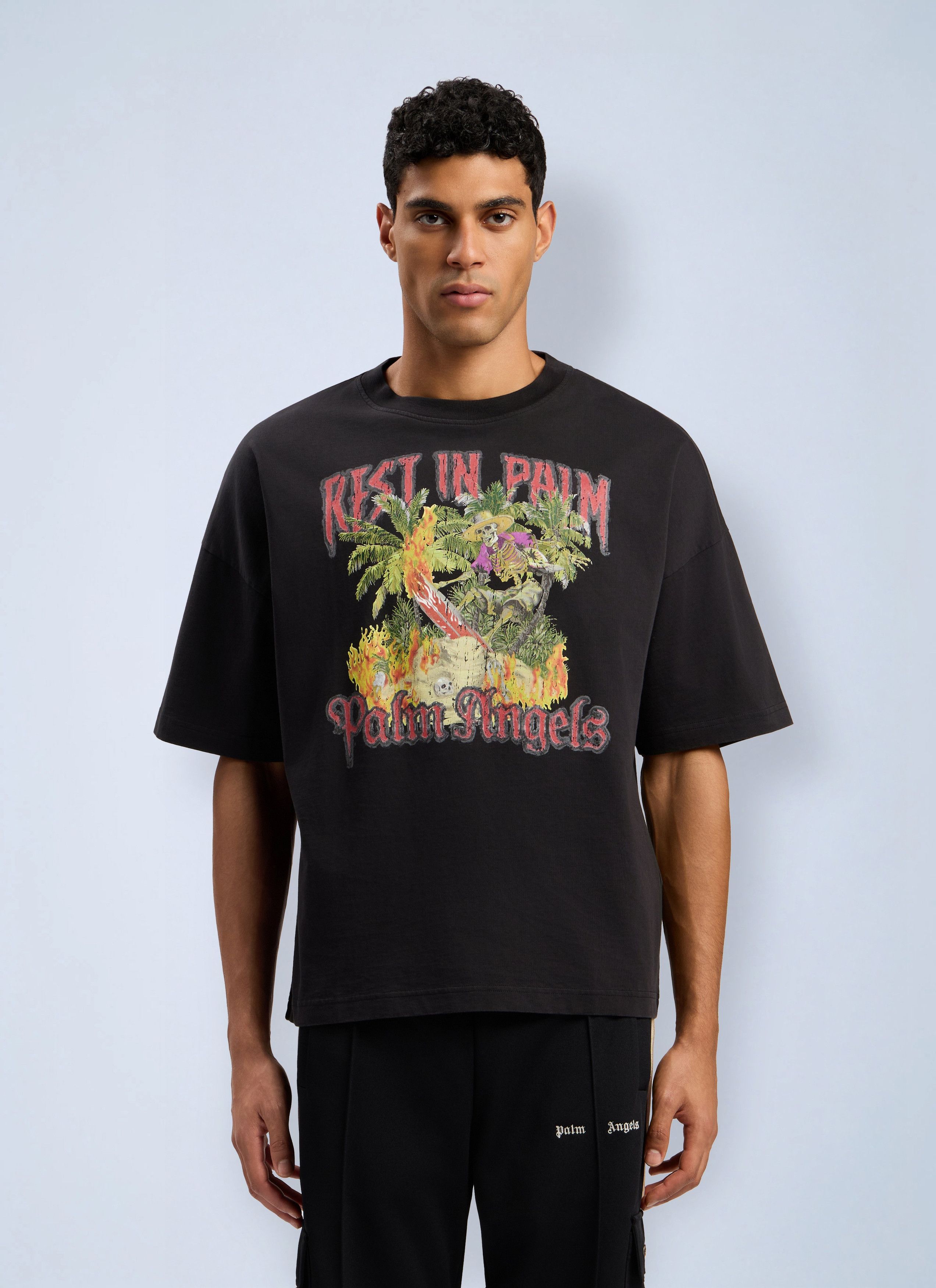 Palm Angels Rest In Palm Loose T-Shirt Size US XXS / EU 40 - 1 Thumbnail