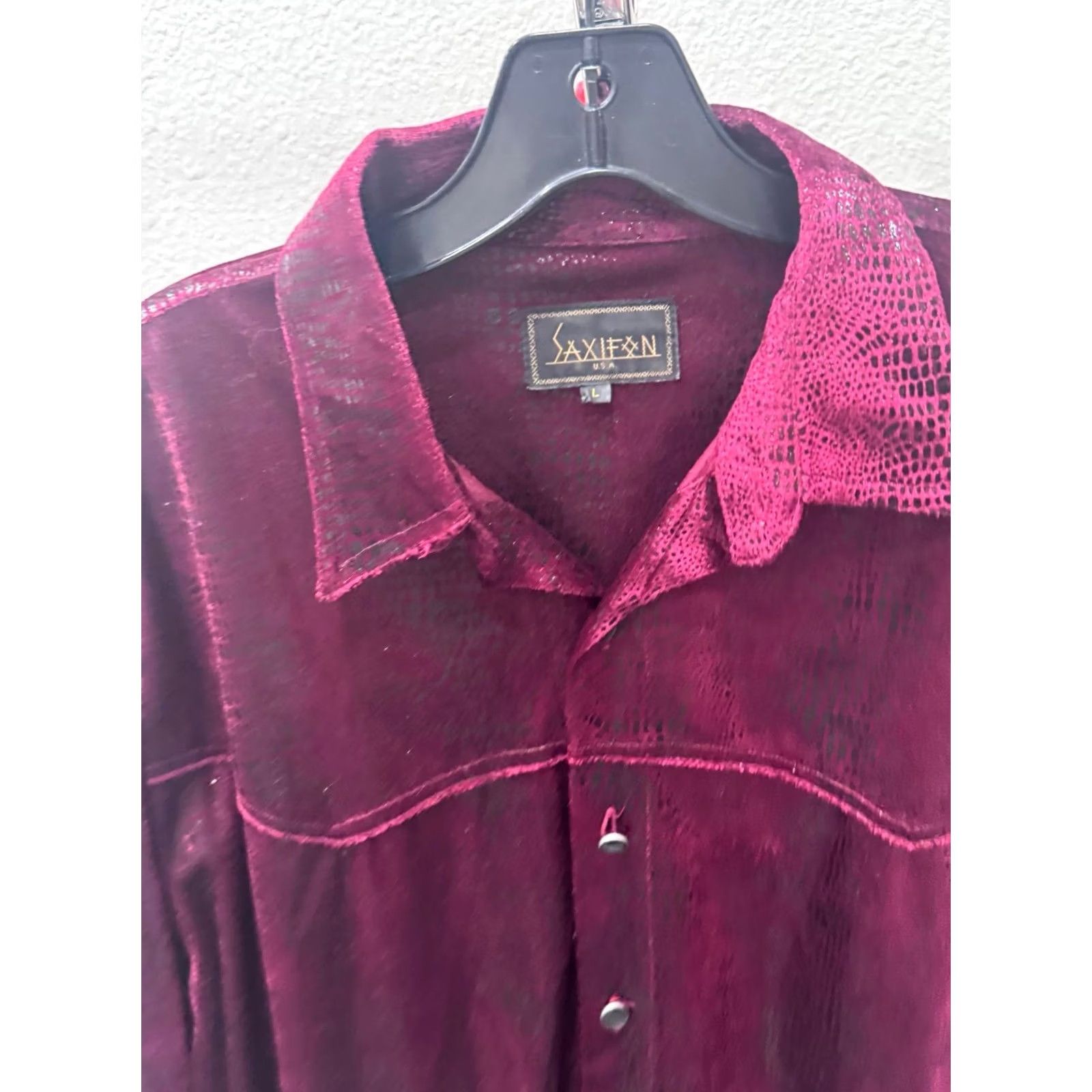 Velour Sakifan USA Leopard Print Velour LONG SLEEVE SHIRT Large L Mens Multicolor 16.5x34/35 Size US L / EU 52-54 / 3 - 2 Thumbnail