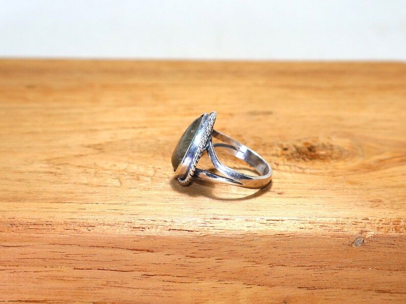 Handmade Handmade Black Rutile Sterling Silver Ring: April Birthstone Size ONE SIZE - 7 Thumbnail