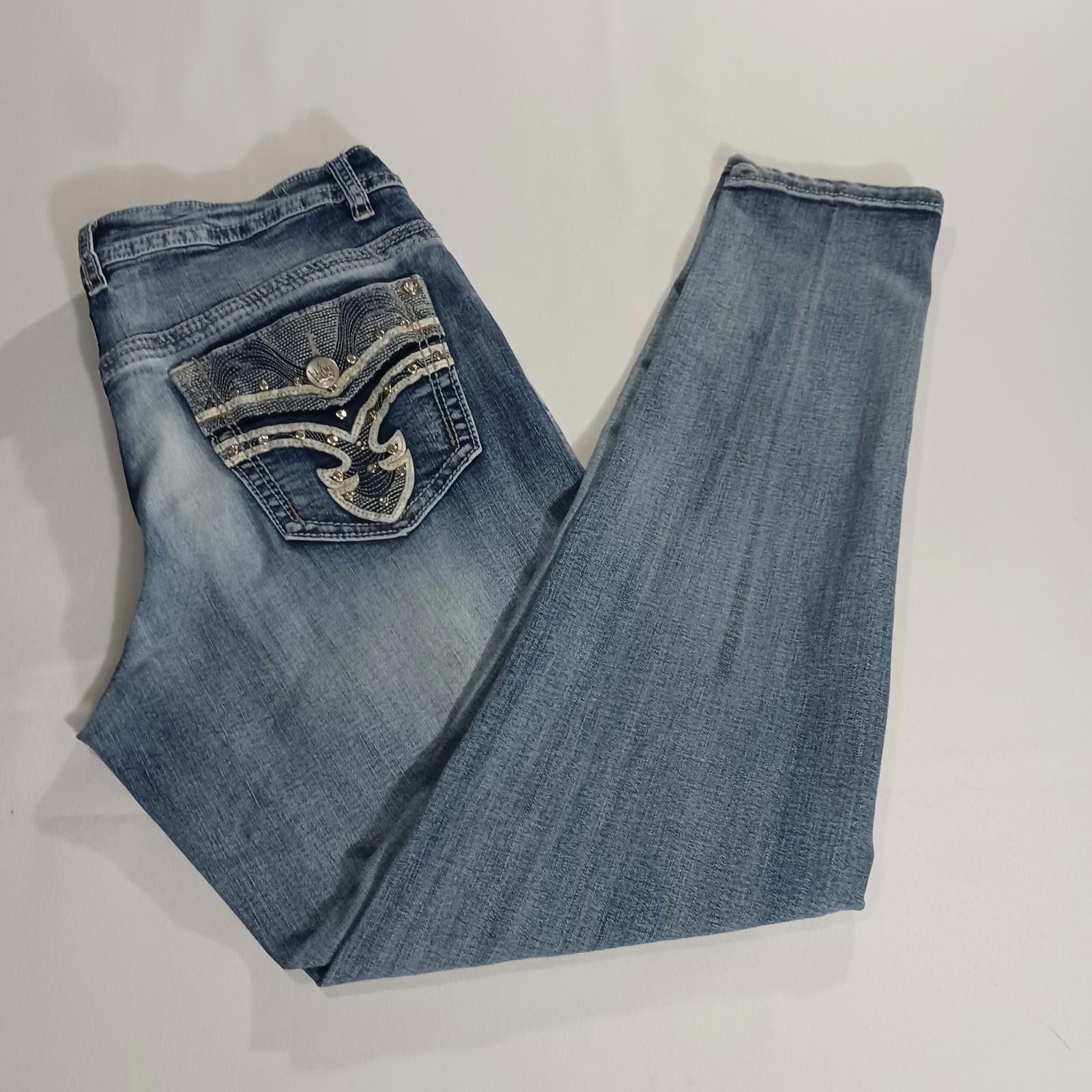 Other Rebel & Soul Women’s 12 Blue Distressed Skinny Jeans (31×30) Size 34" / US 12 / IT 48 - 2 Thumbnail