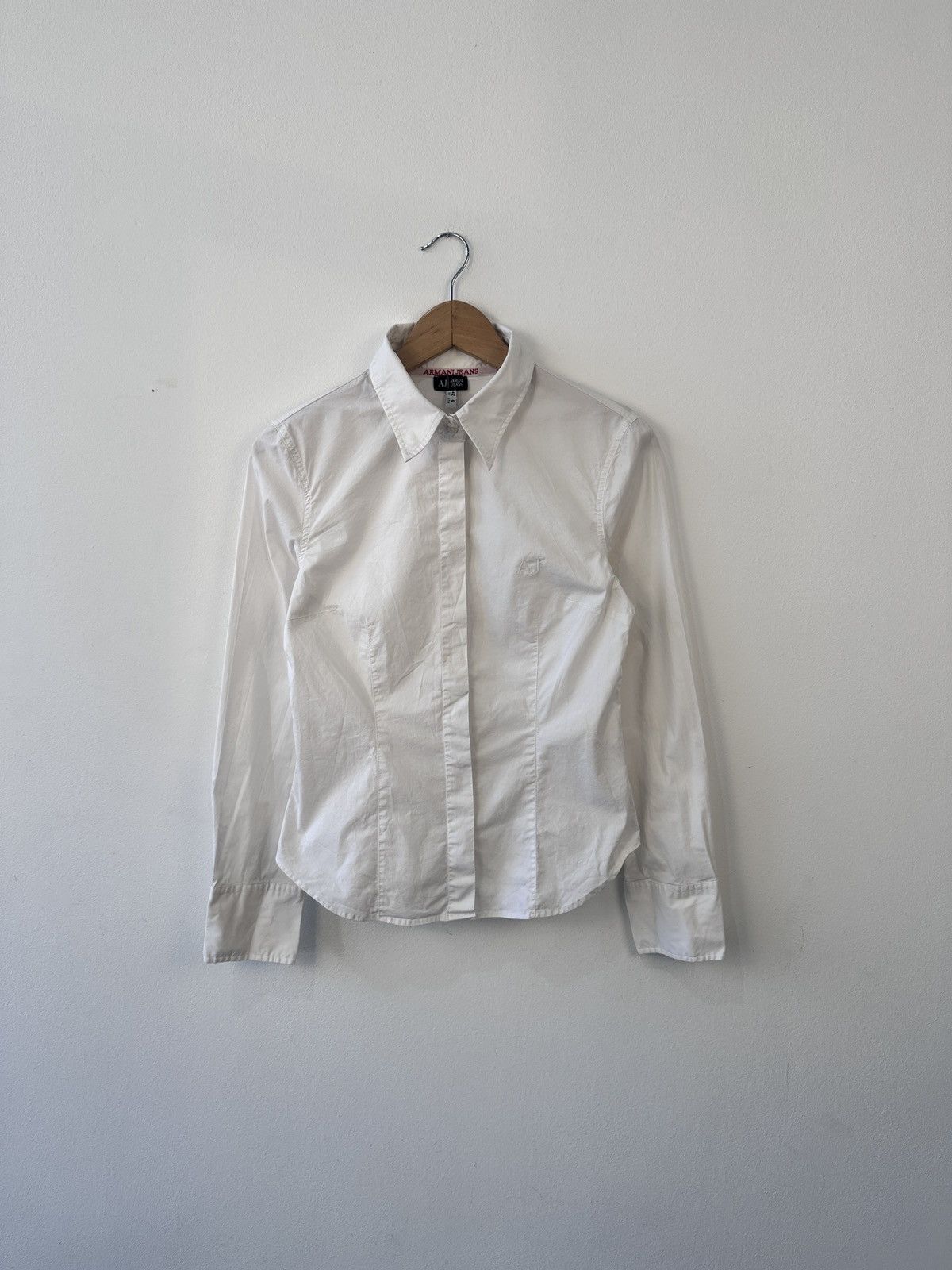 Armani Armani Jeans Cotton Stretch Shirt Blouse Logo Size US 6 Size M / US 6-8 / IT 42-44 - 1 Thumbnail