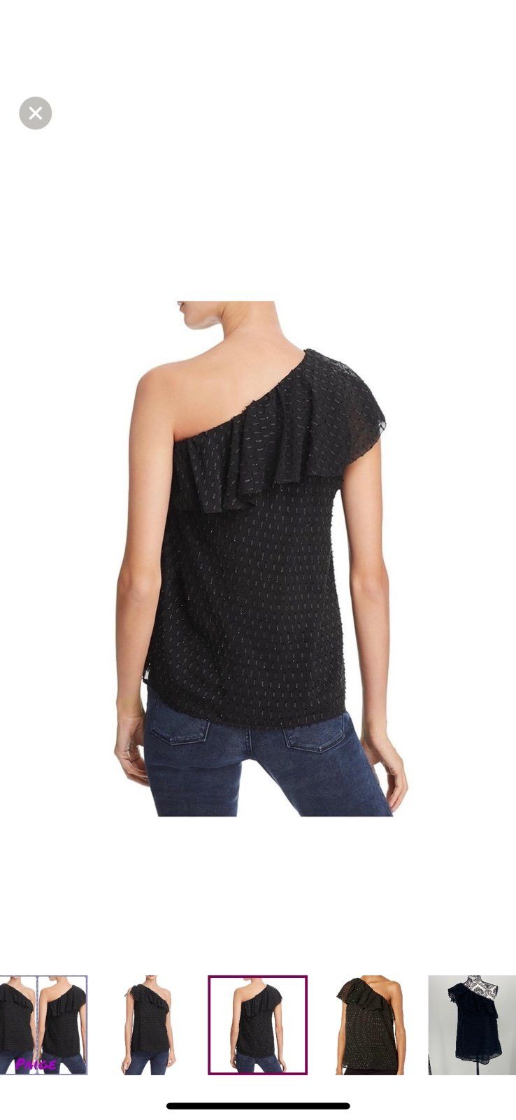 Paige Paige Womens Shandi Silk Metallic Pullover Top ruffle one s Size M / US 6-8 / IT 42-44 - 3 Thumbnail